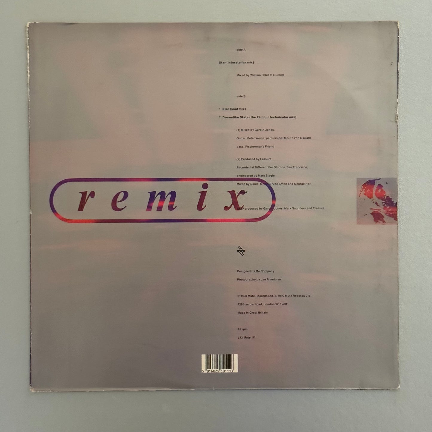 Erasure Star Remix UK 12” single