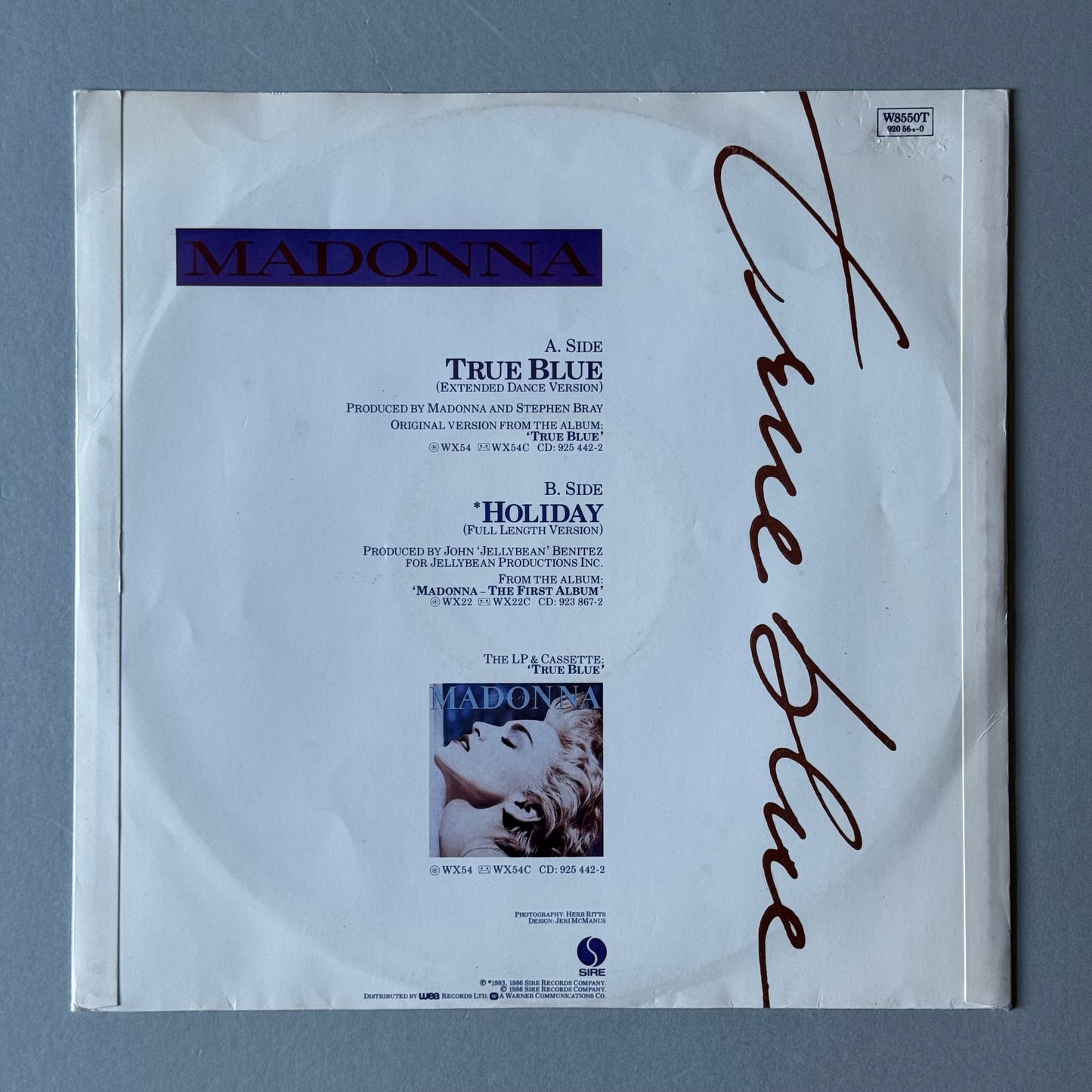 Madonna True Blue UK 12” single