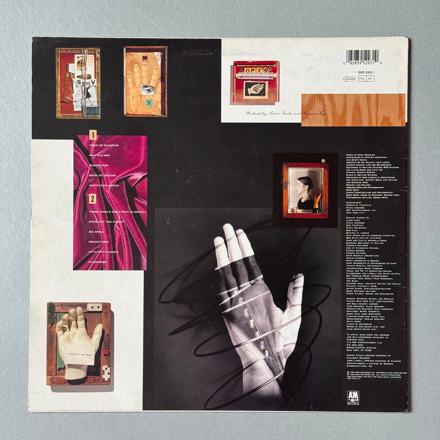 Suzanne Vega Days of Open Hand UK 1990 vinyl LP
