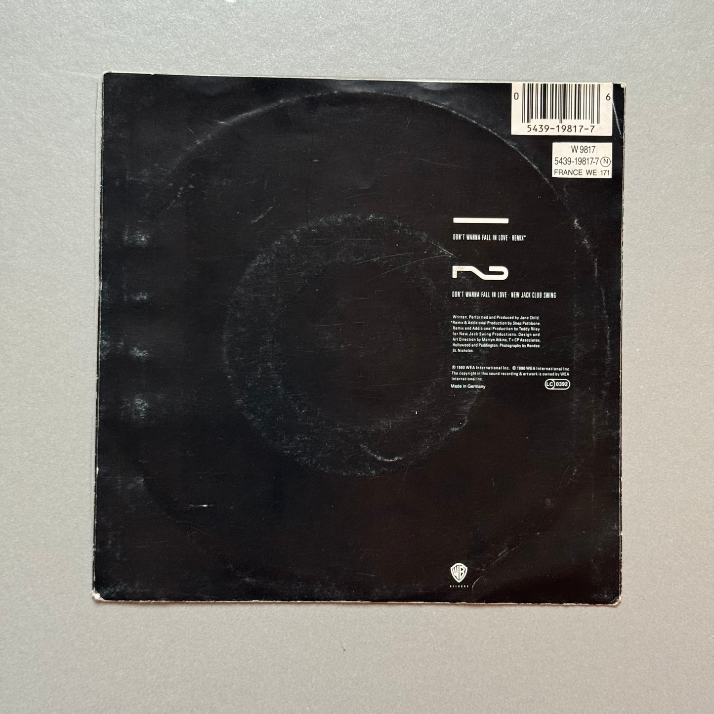 Jane Child Don’t Wanna Fall in Love UK 7” single