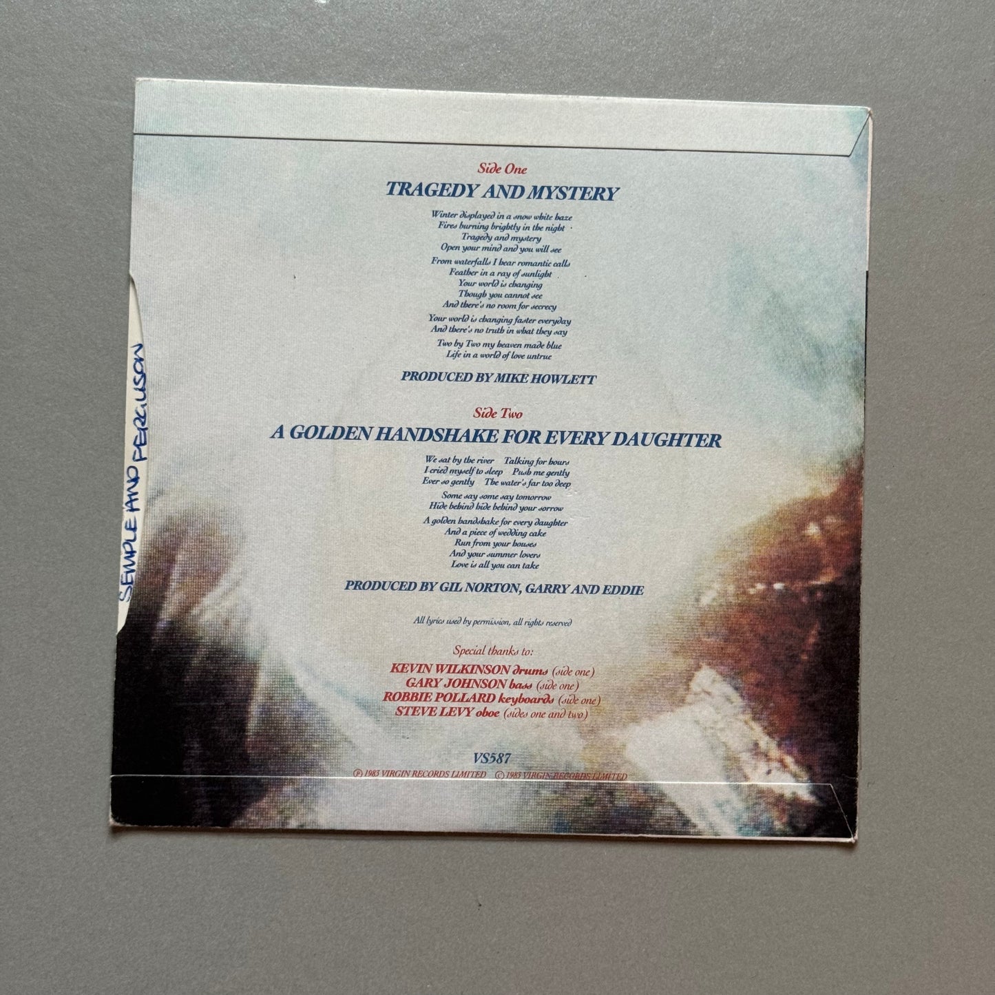 China Crisis Tragedy & Mystery UK 7” single