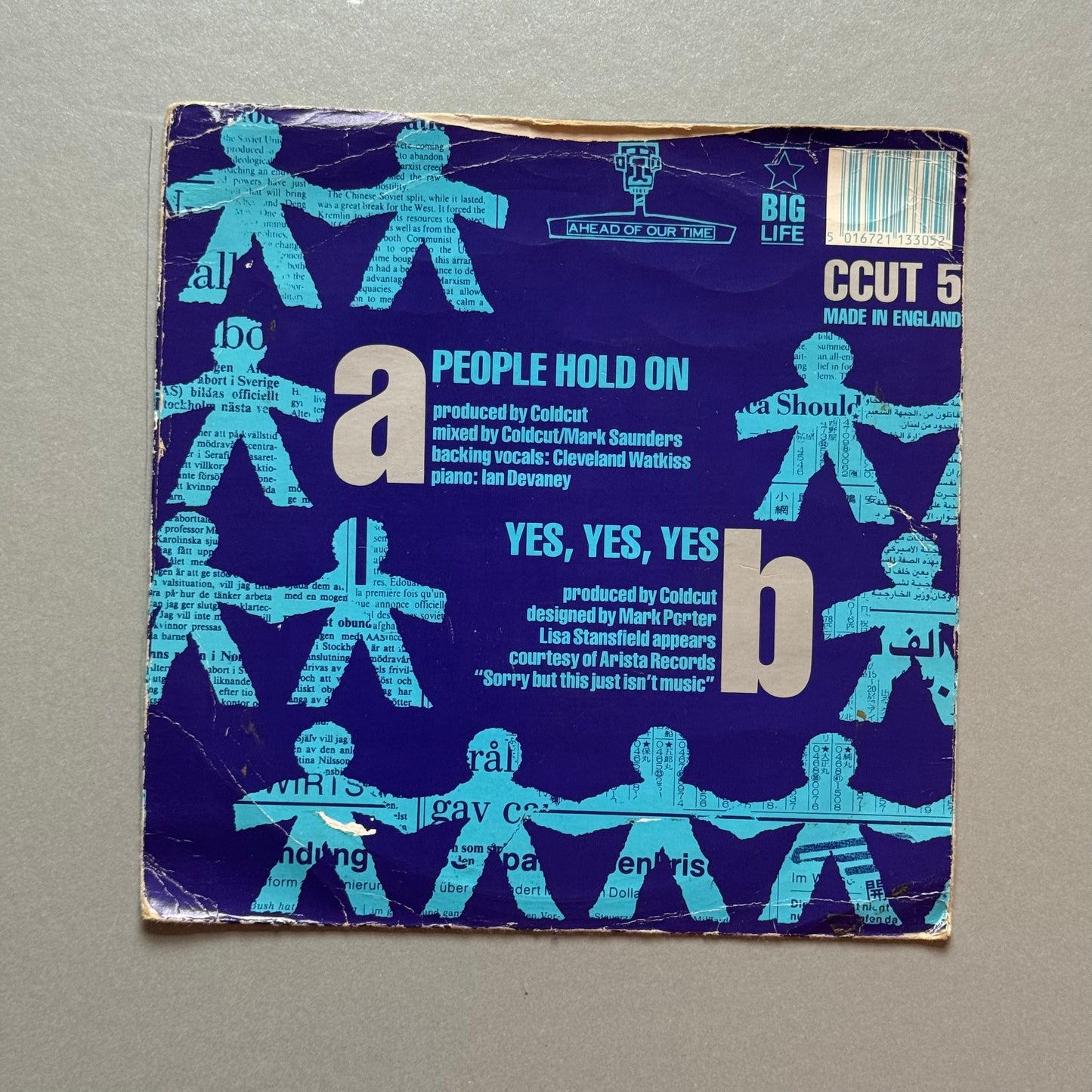 Coldcut featuring Lisa Stansfield People Hold On UK 7” single