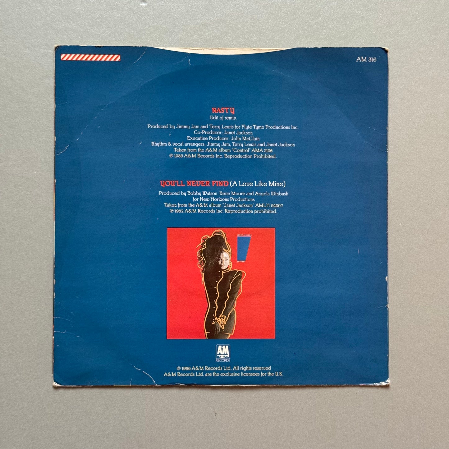 Janet Jackson Nasty UK 7” single