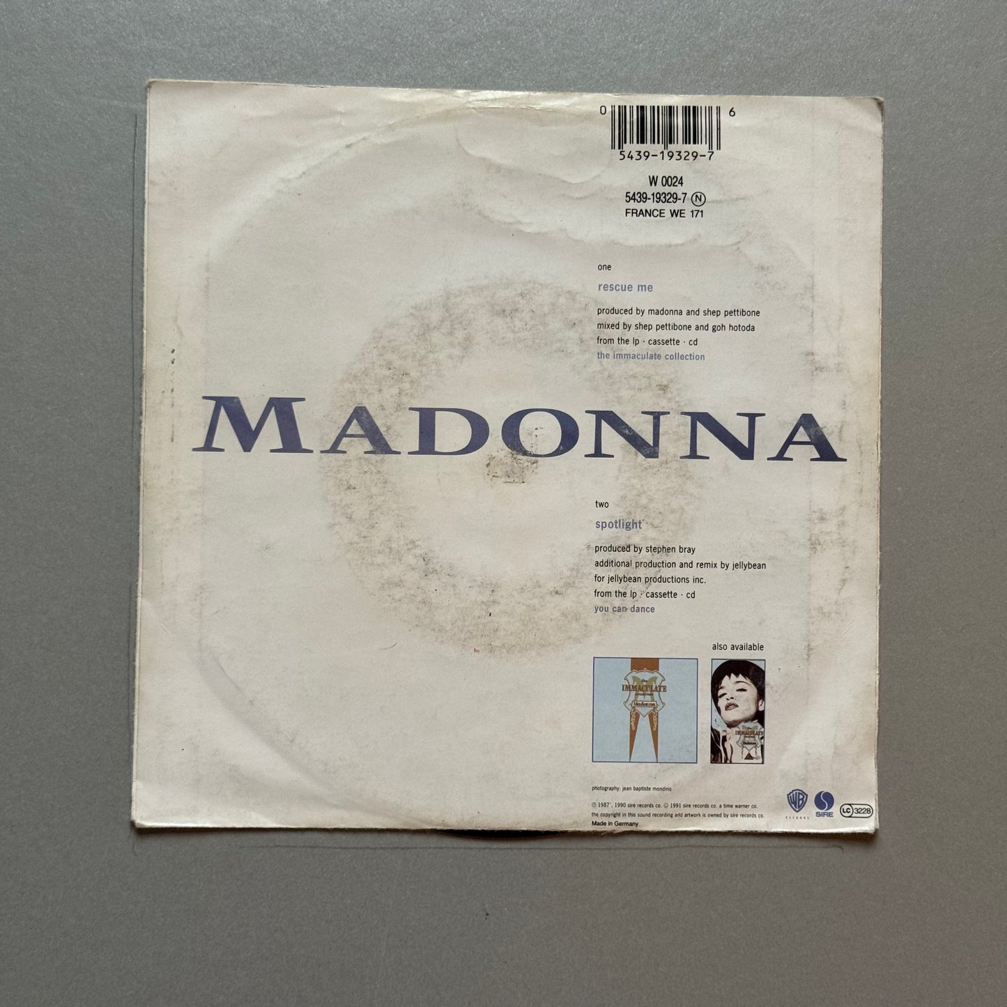 Madonna Rescue Me UK 7” single