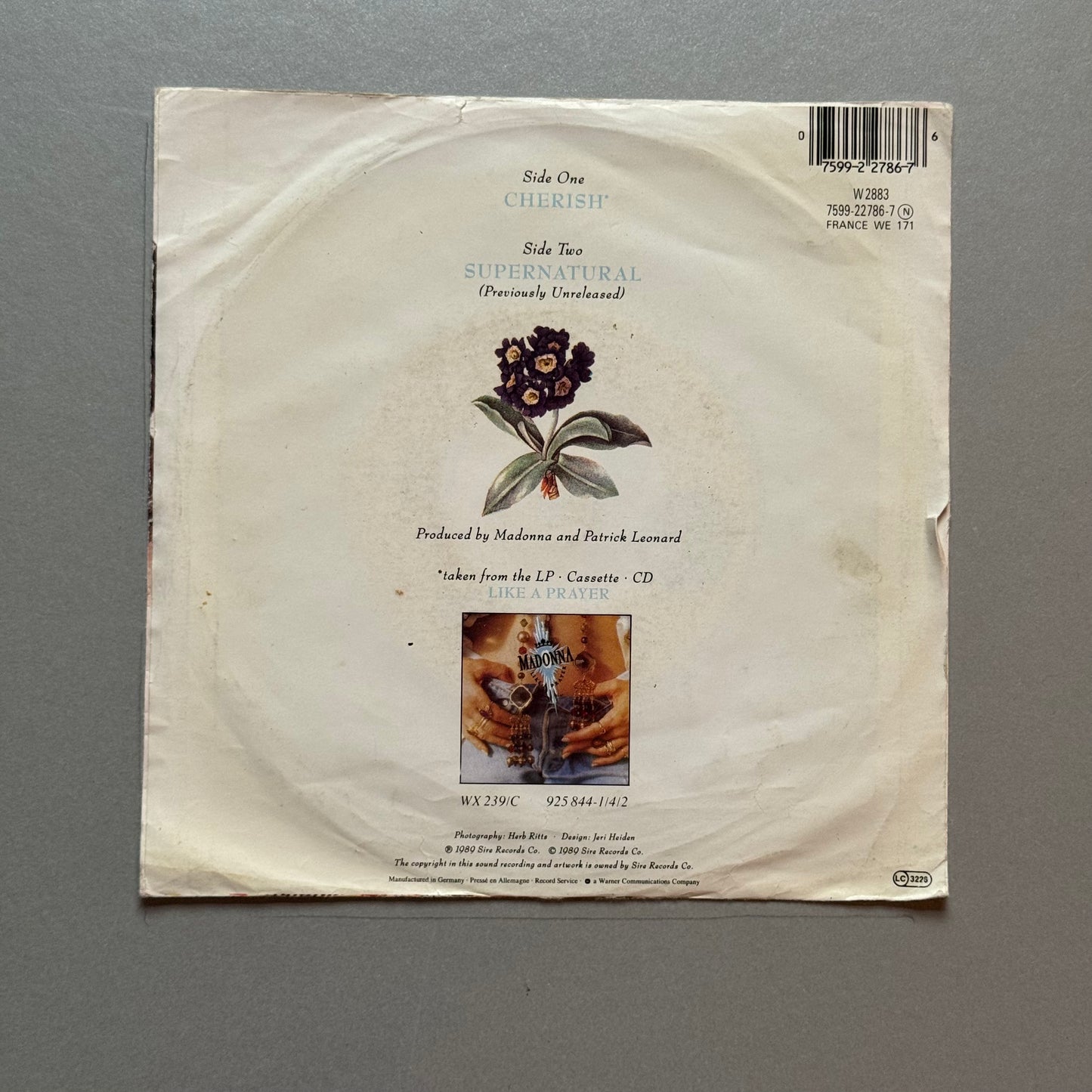 Madonna Cherish UK 7” single