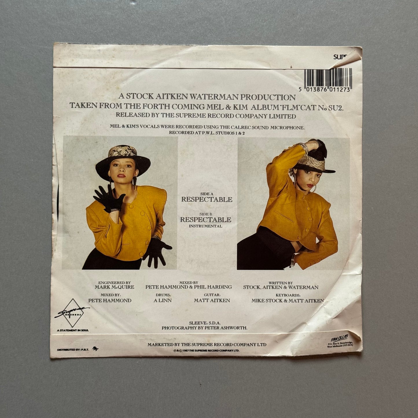 Mel & Kim Respectable UK 7” single
