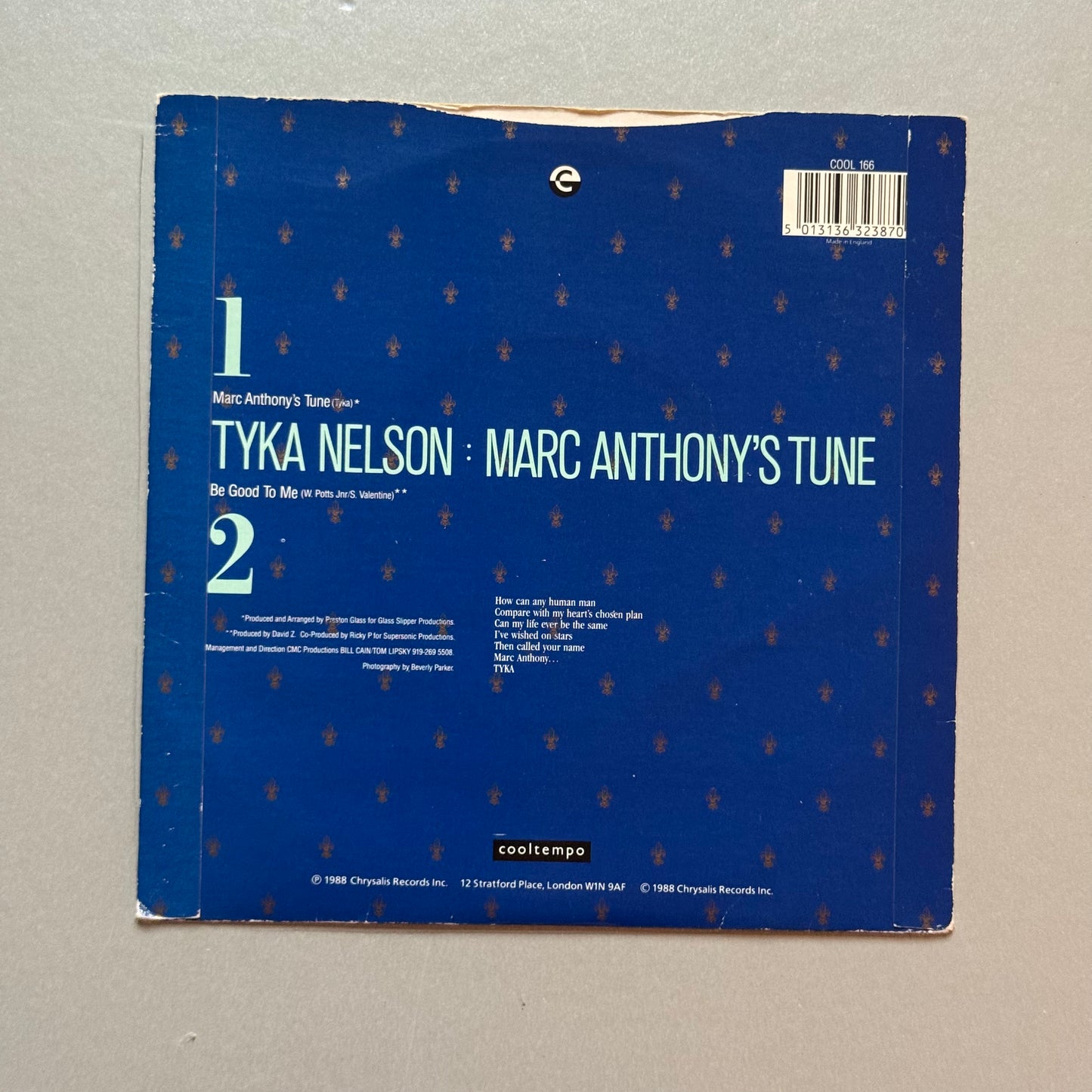 Tyka Nelson Marc Anthony’s Tune UK 7” single