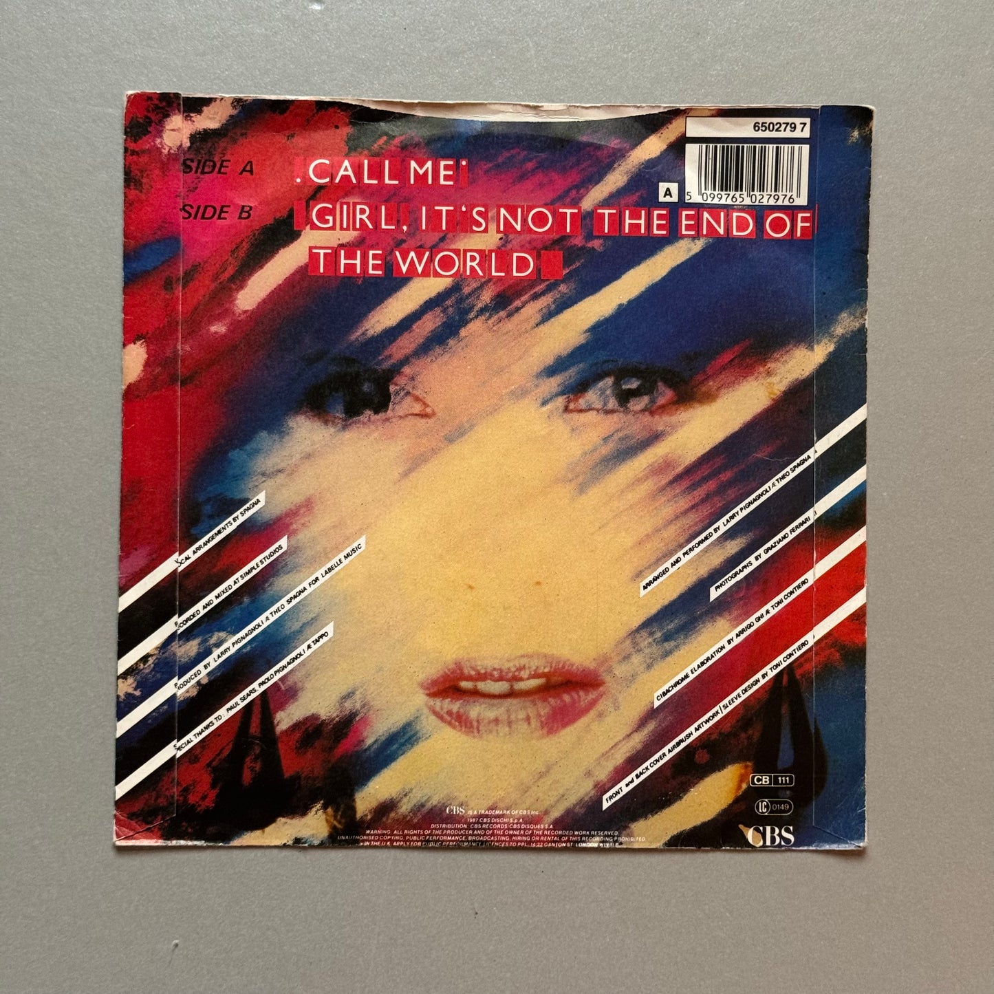 Spagna Call Me UK 7” single
