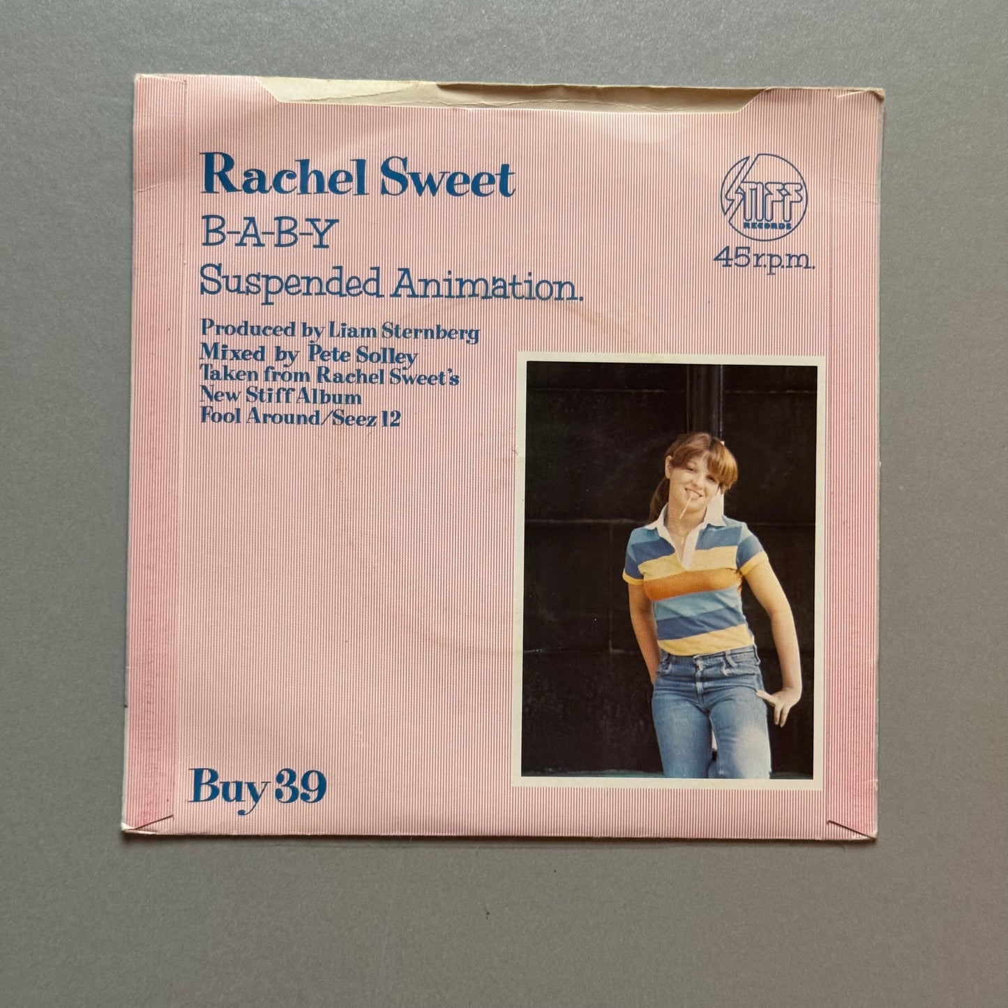 Rachel Sweet B.A.B.Y. / Suspended Animation UK 7” single