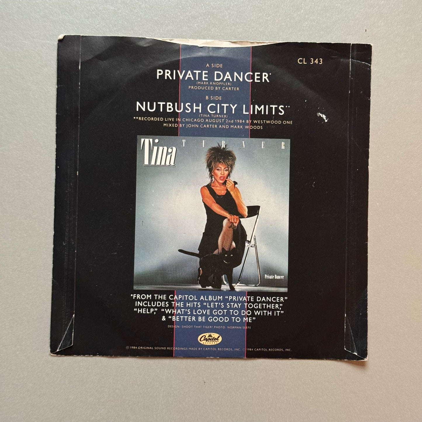 Tina Turner Private Dancer UK 7” single
