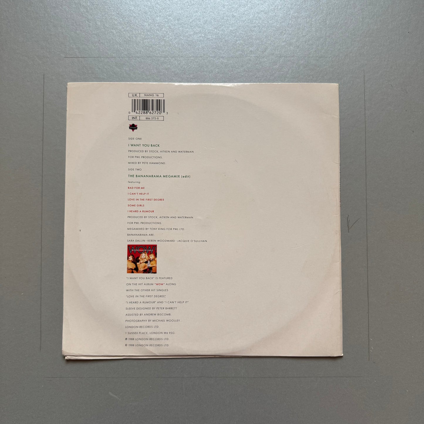 Bananarama I Want You Back UK 10” single