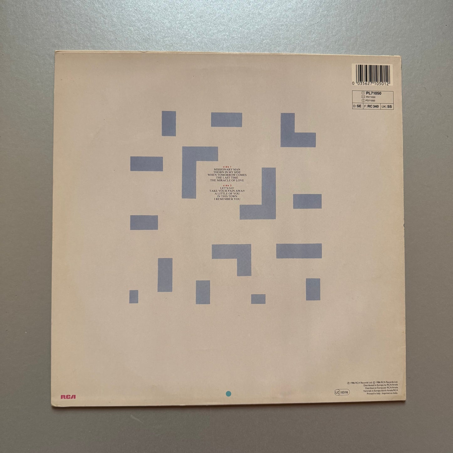 Eurythmics Revenge UK vinyl LP