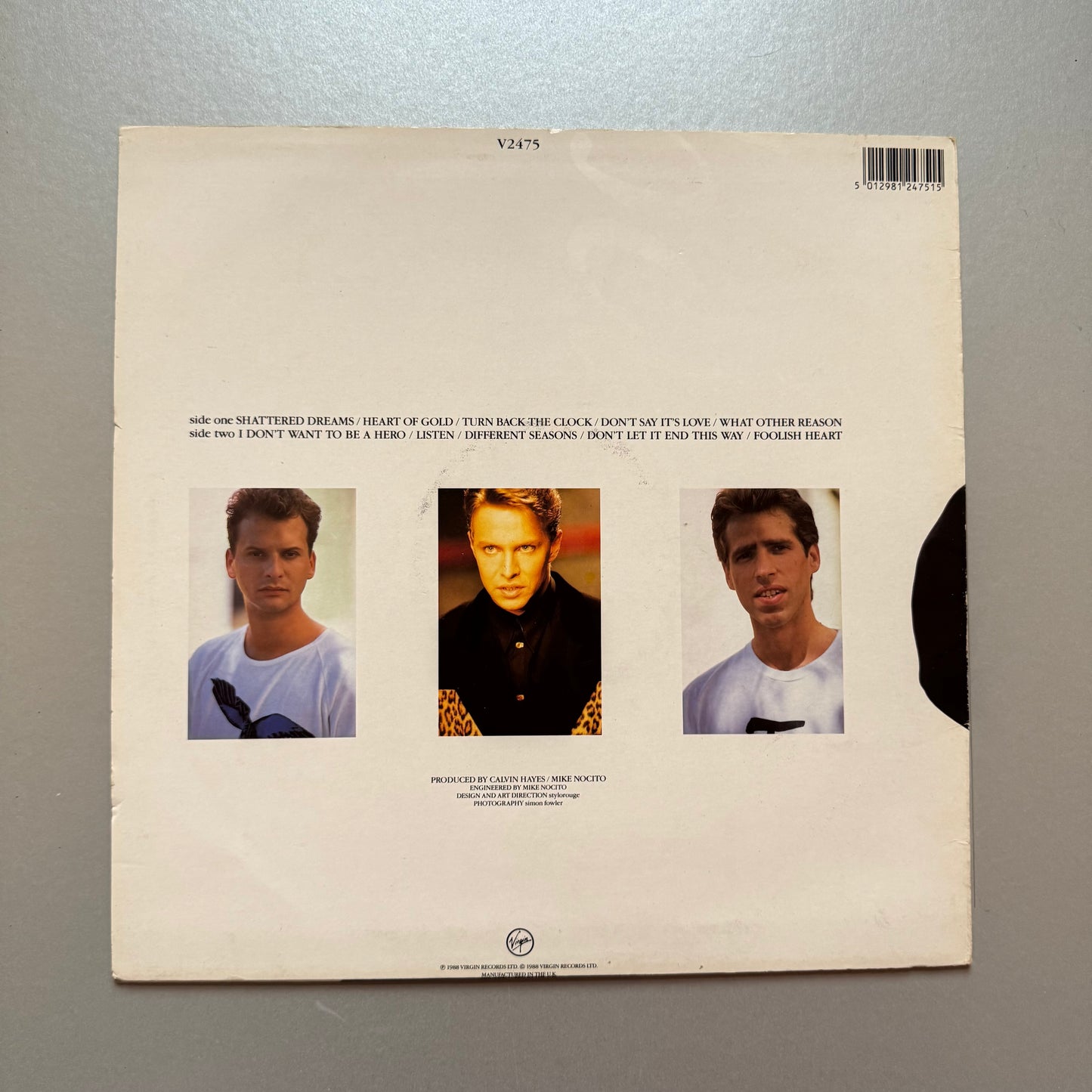 Johnny Hates Jazz Turn Back the Clock UK vinyl LP