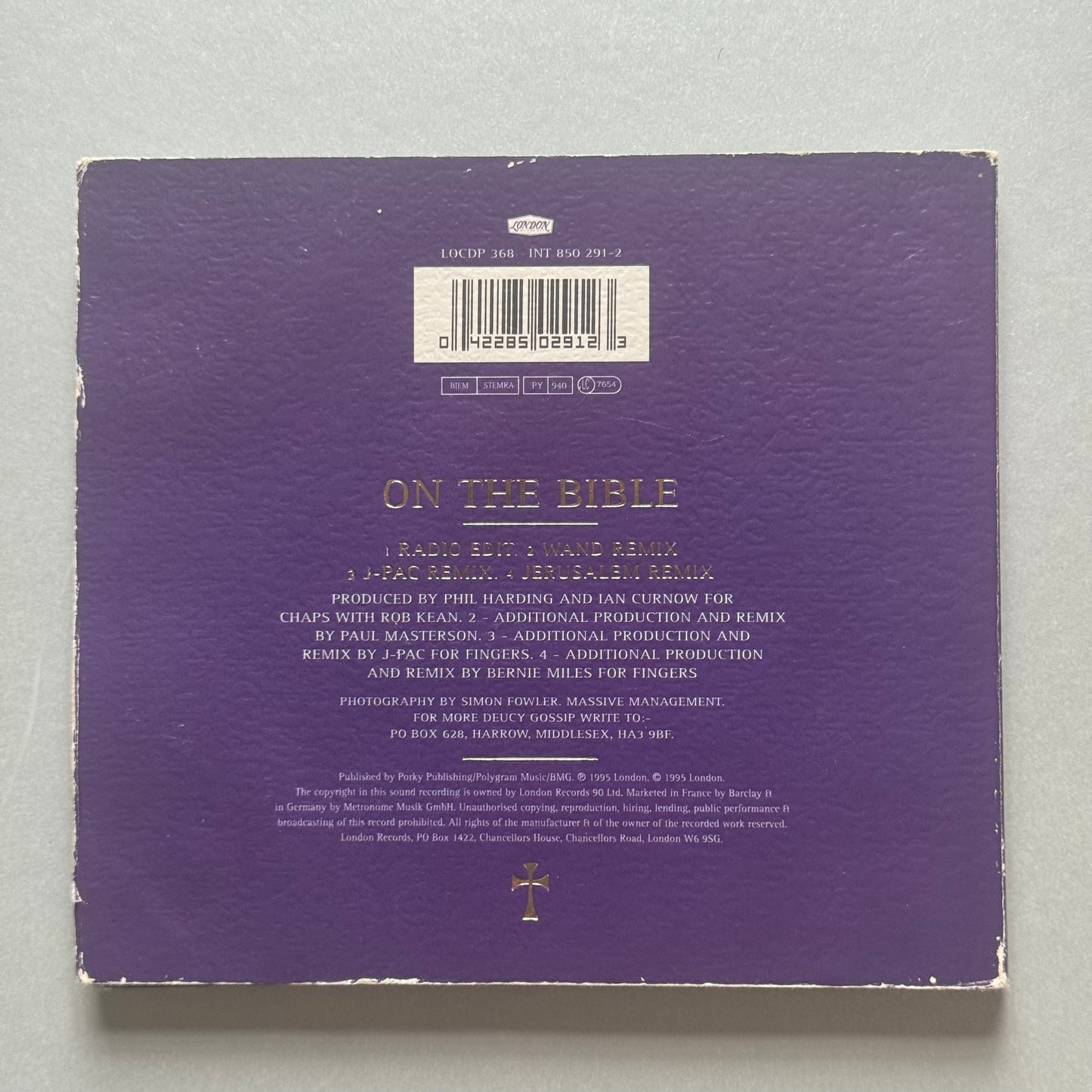 Deuce On the Bible UK CD single