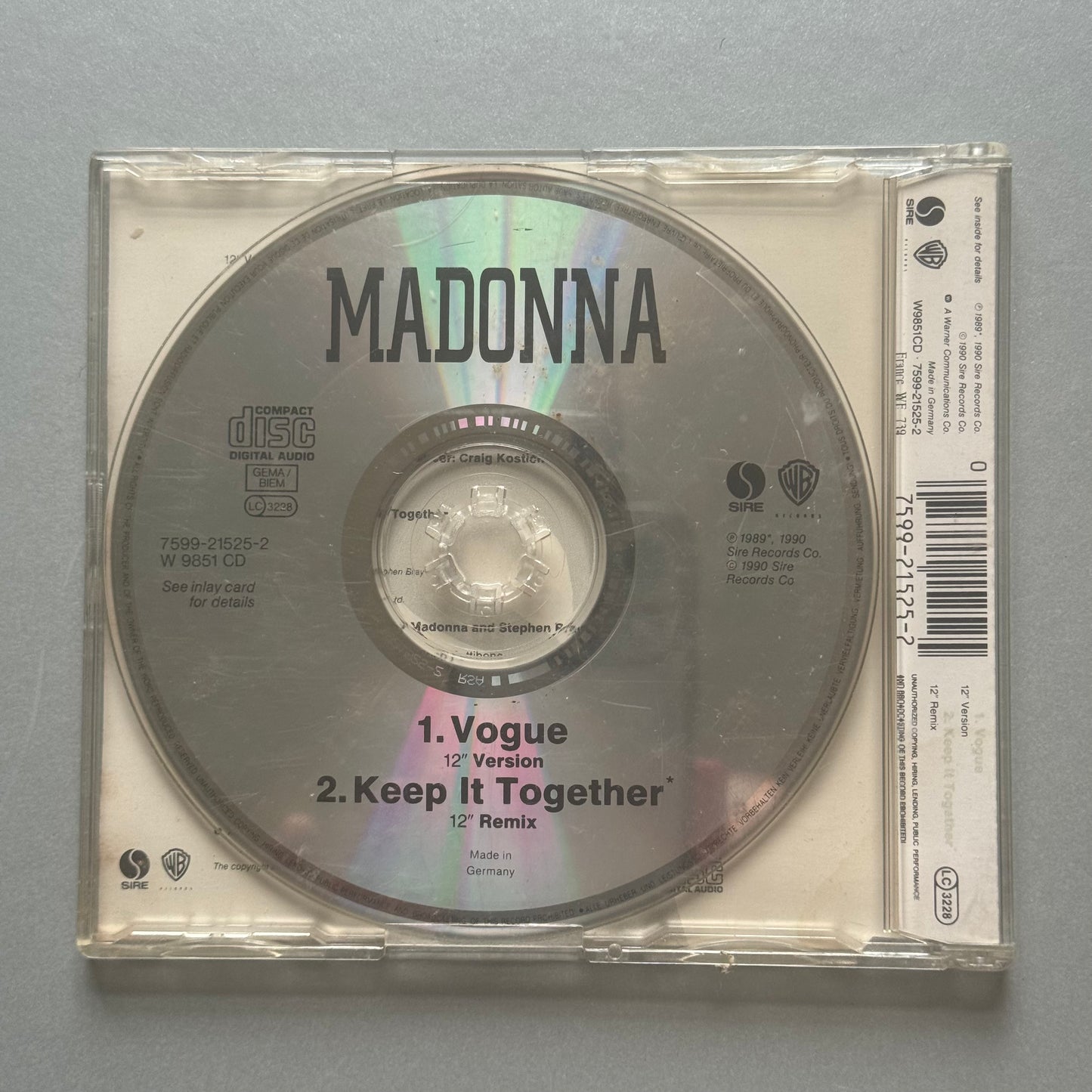 Madonna Vogue UK CD single