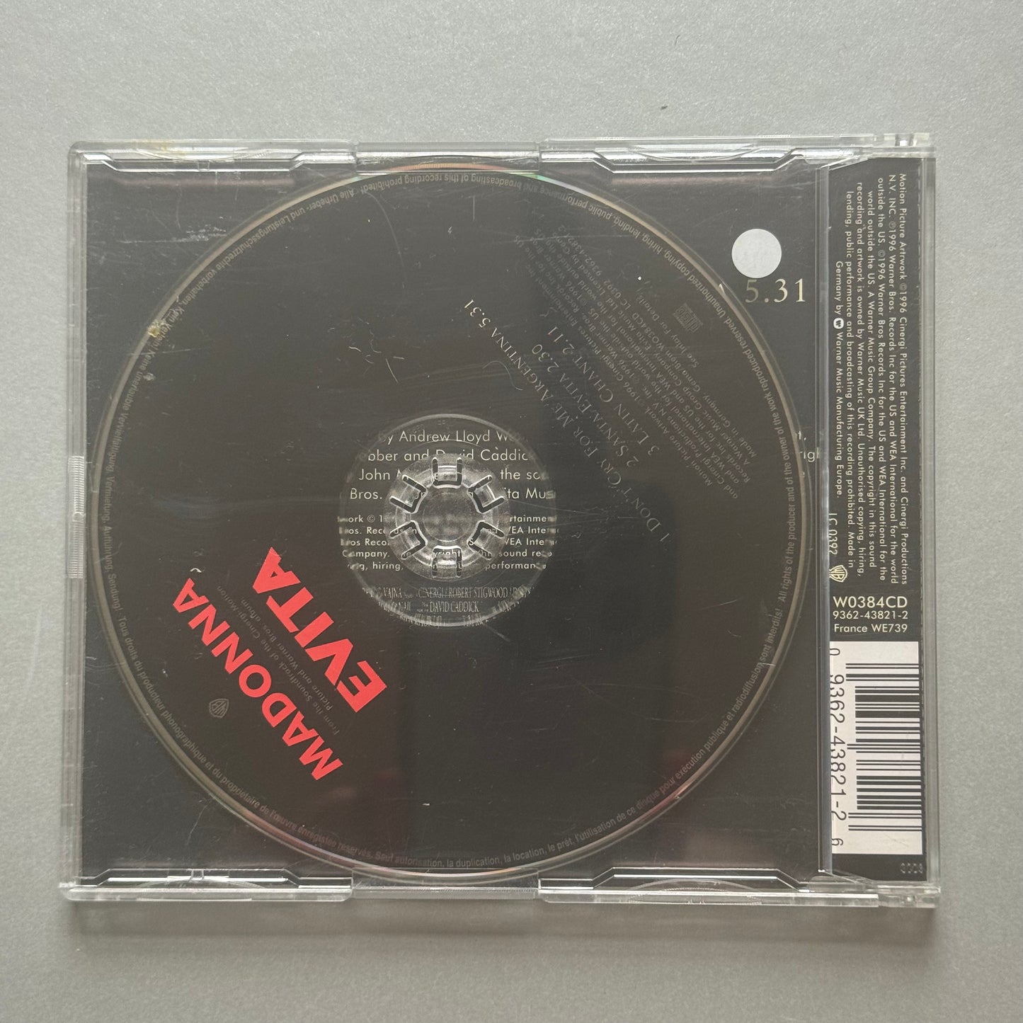 Madonna Don't Cry For Me Argentina UK CD single