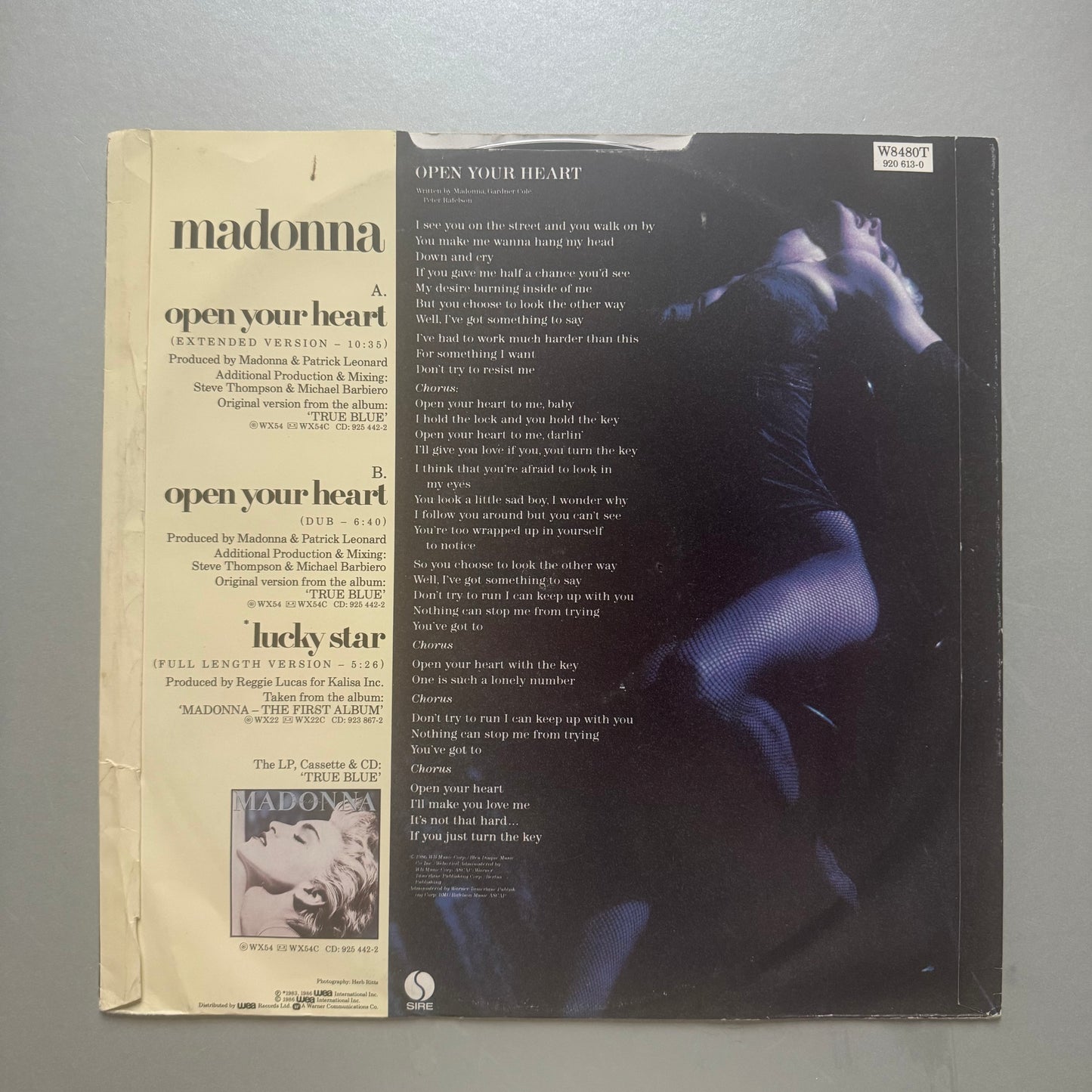 Madonna Open Your Heart UK 12” single