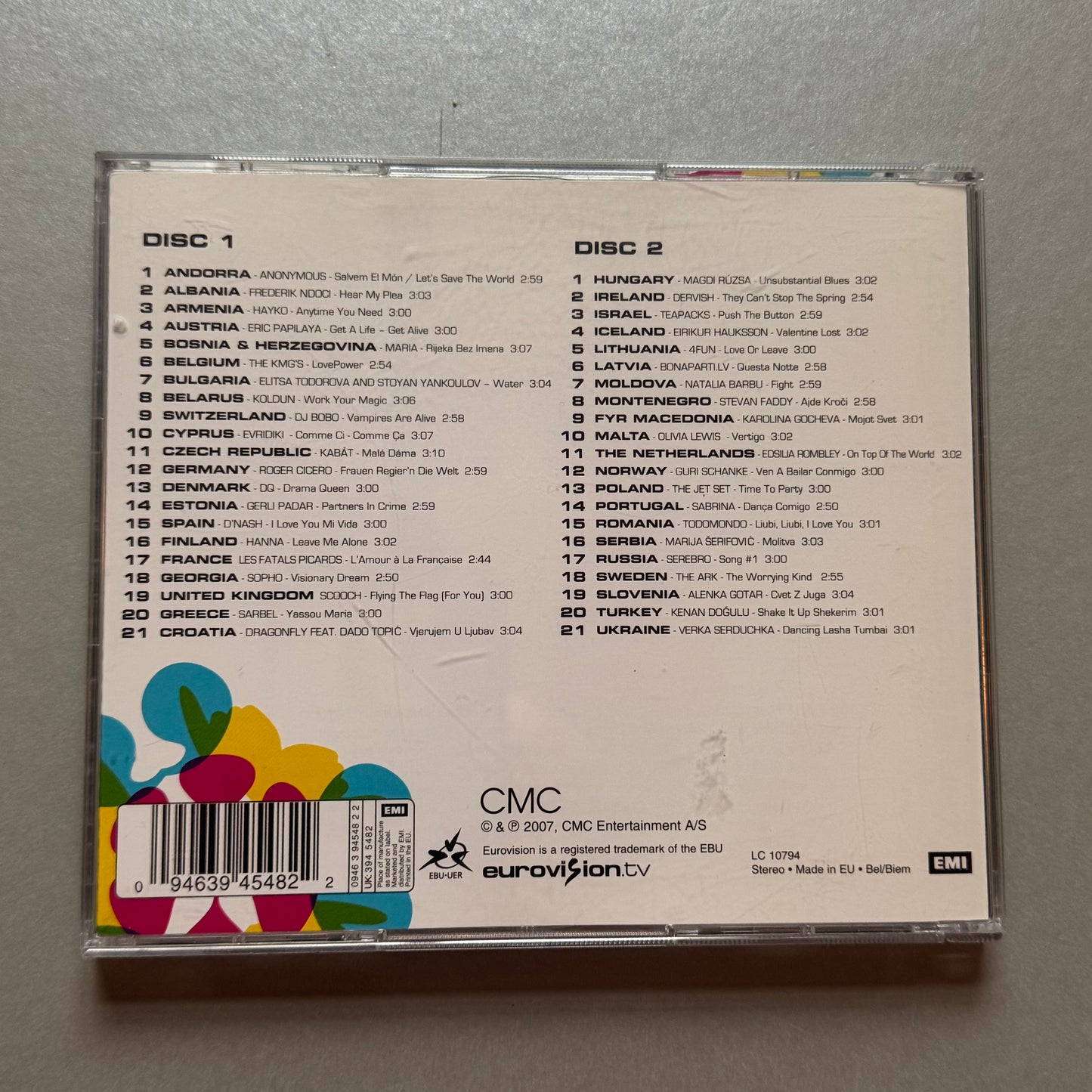 Eurovision Song Contest Helsinki 2007 UK CD