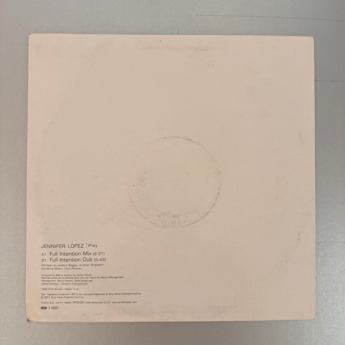 Jennifer Lopez Play UK 12” promo single