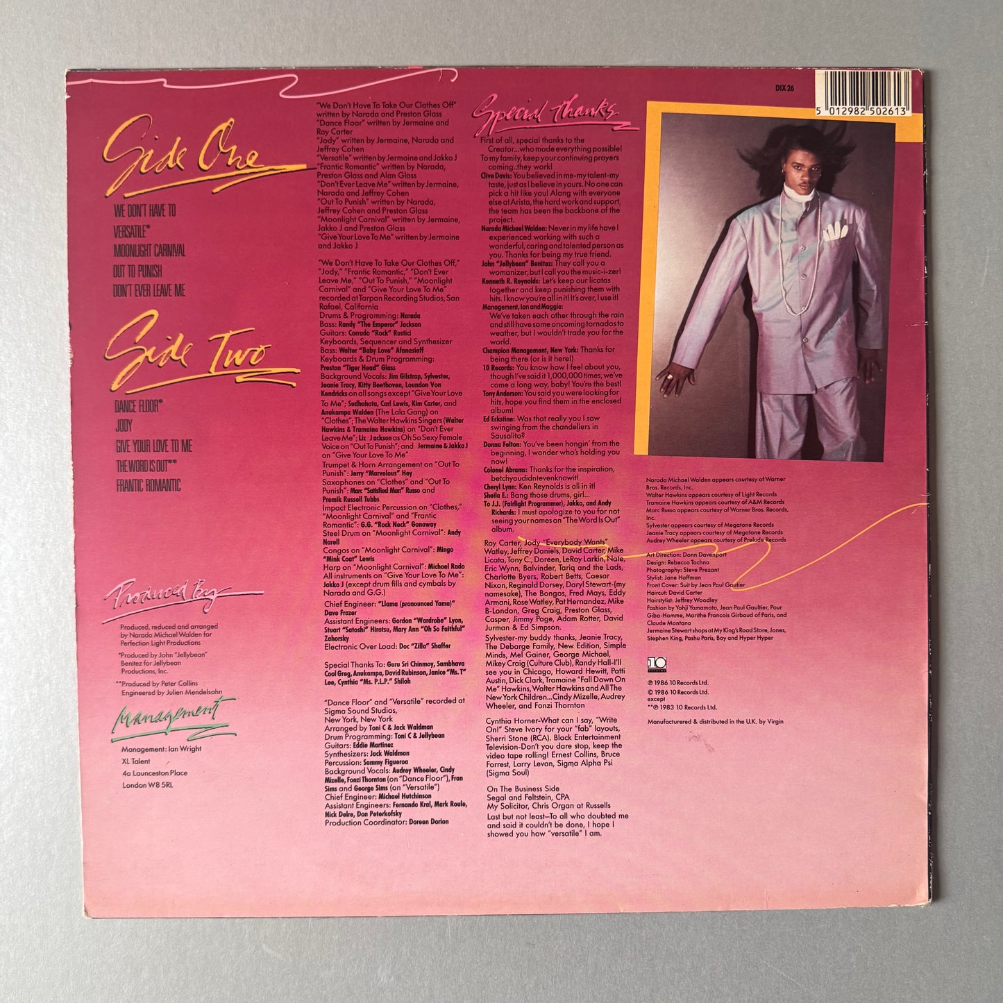 Jermaine Stewart Frantic Romantic UK vinyl LP