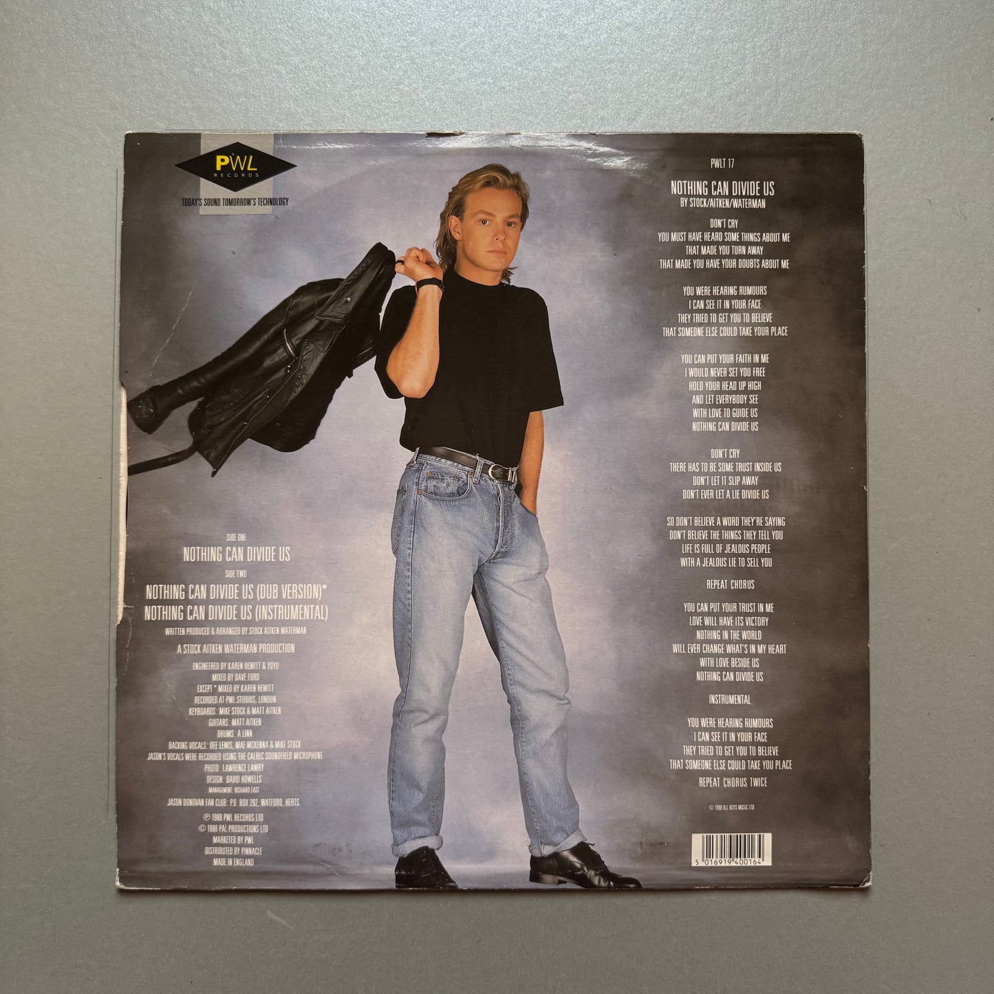 Jason Donovan Nothing Can Divide Us UK 12" single