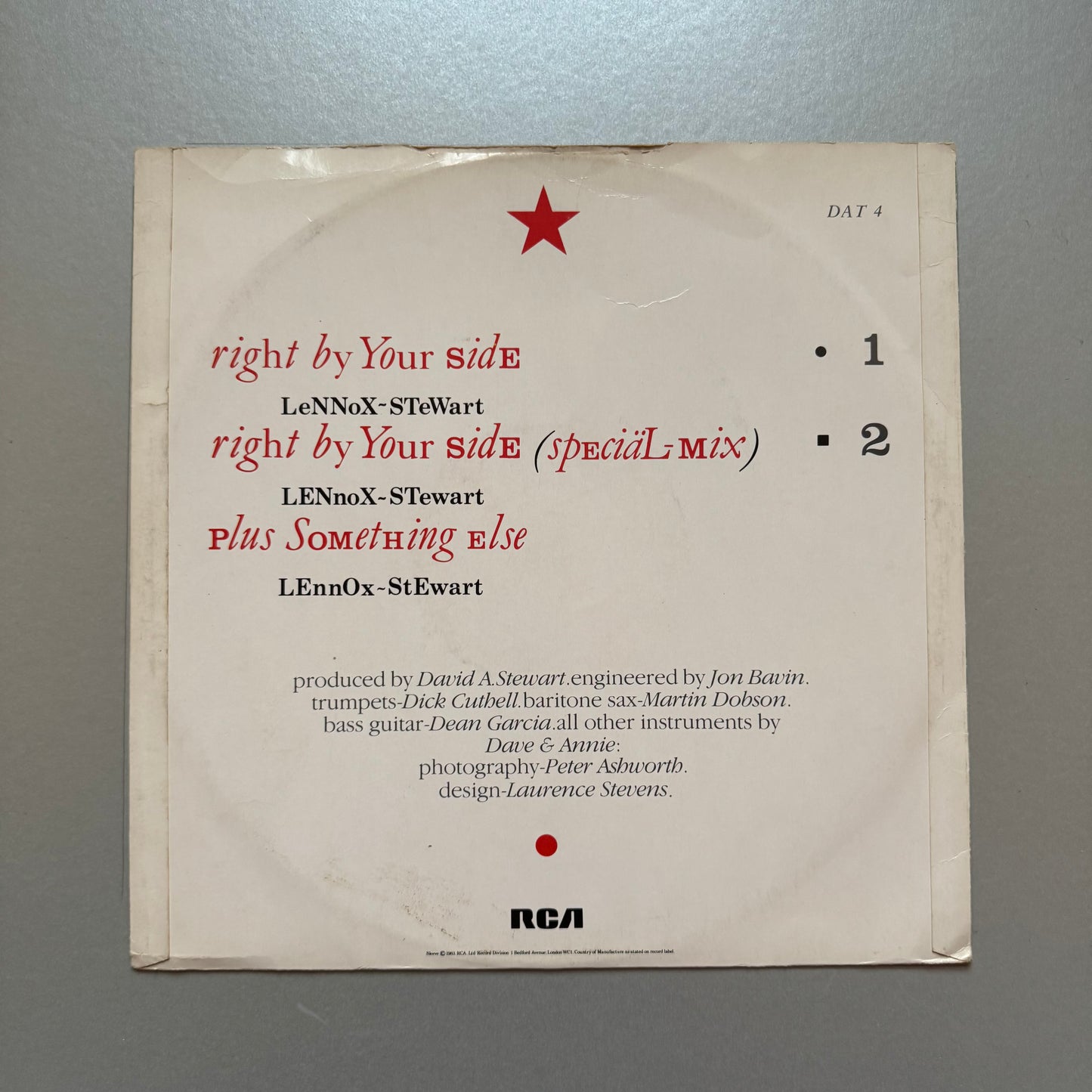 Eurythmics Right by Your Side UK 12" single