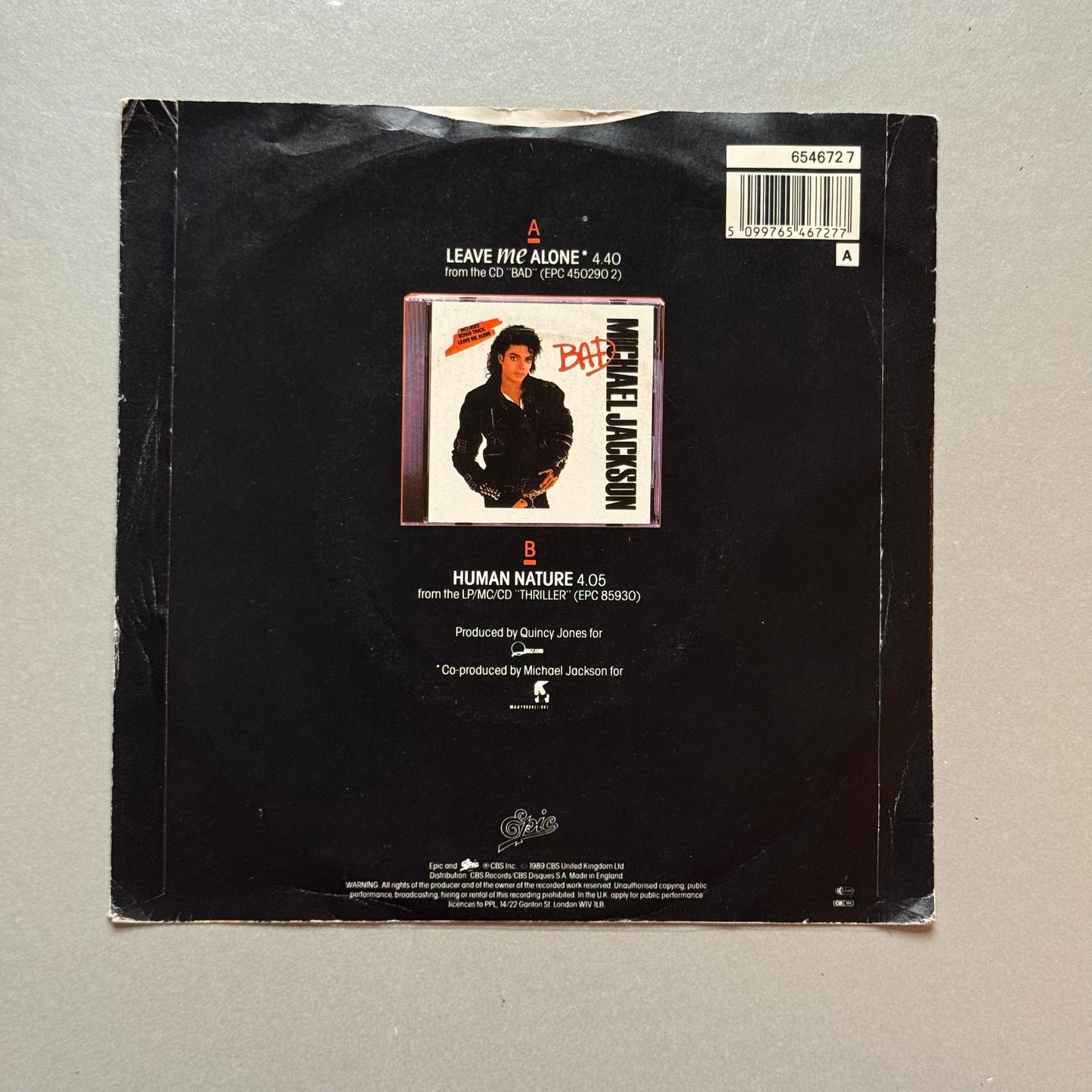 Michael Jackson Leave Me Alone UK 7” single