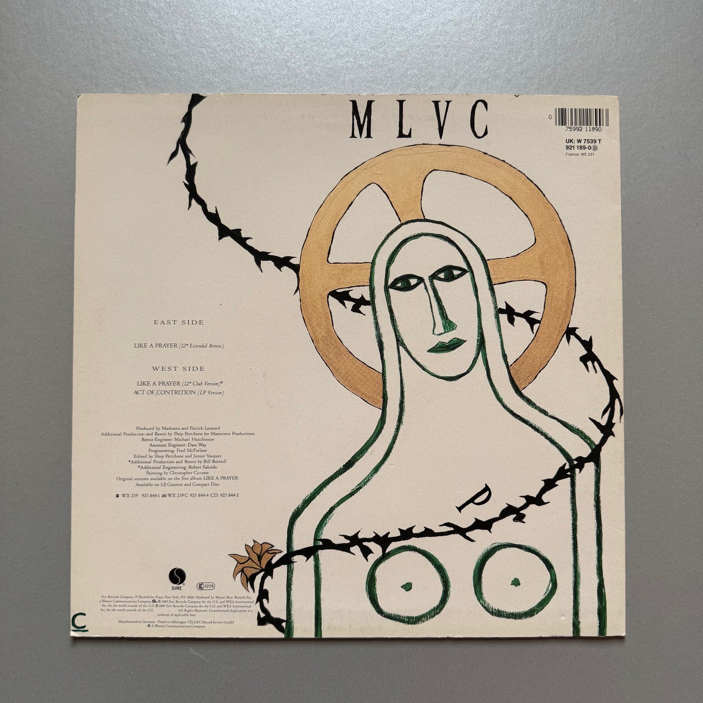 Madonna Like A Prayer UK 12" single