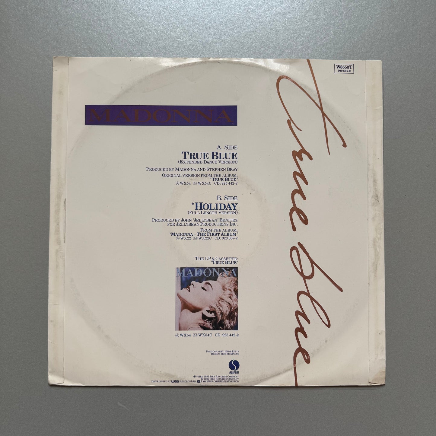 Madonna True Blue UK 12" single