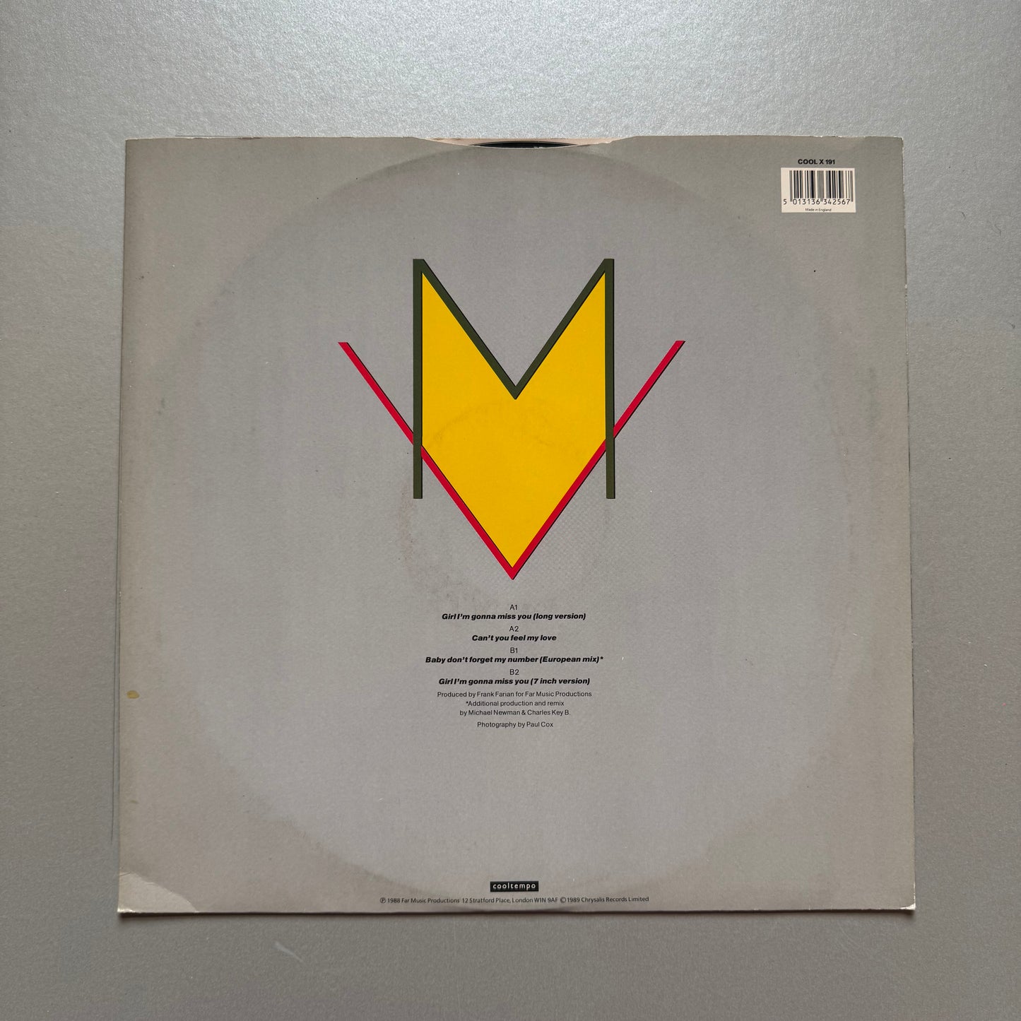 Milli Vanilli Girl I’m Gonna Miss You UK 12" single