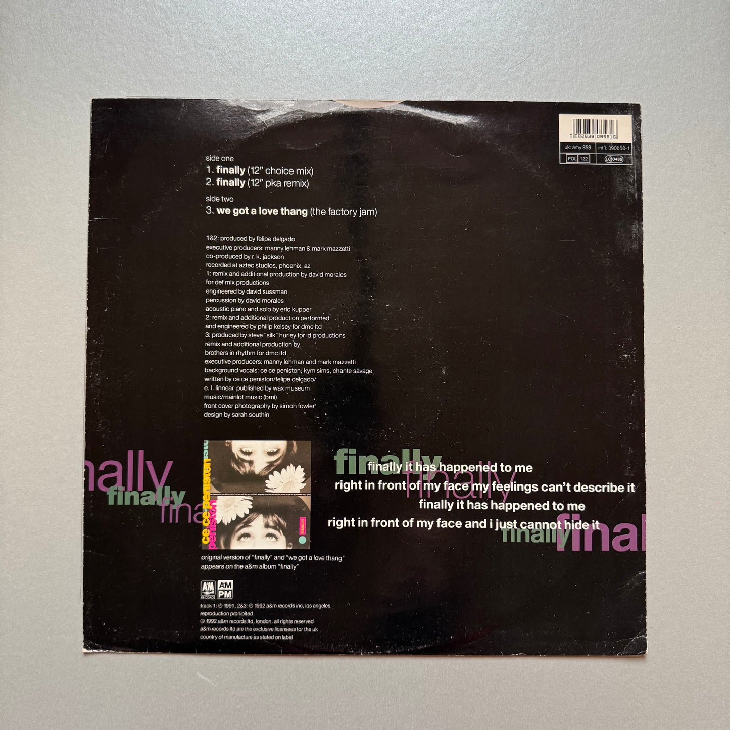 Ce Ce Peniston Finally UK 12" single