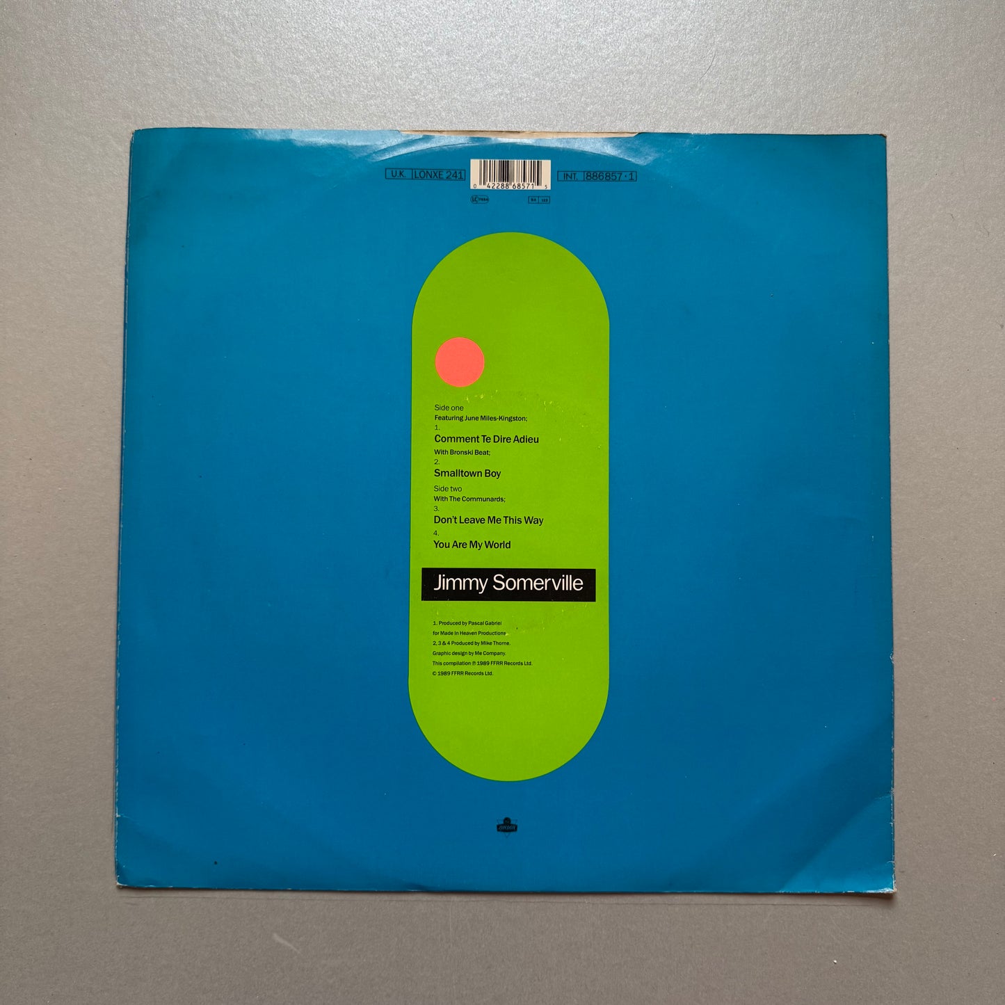 Jimmy Somerville Adieu! The Greatest Hits EP UK 12" single