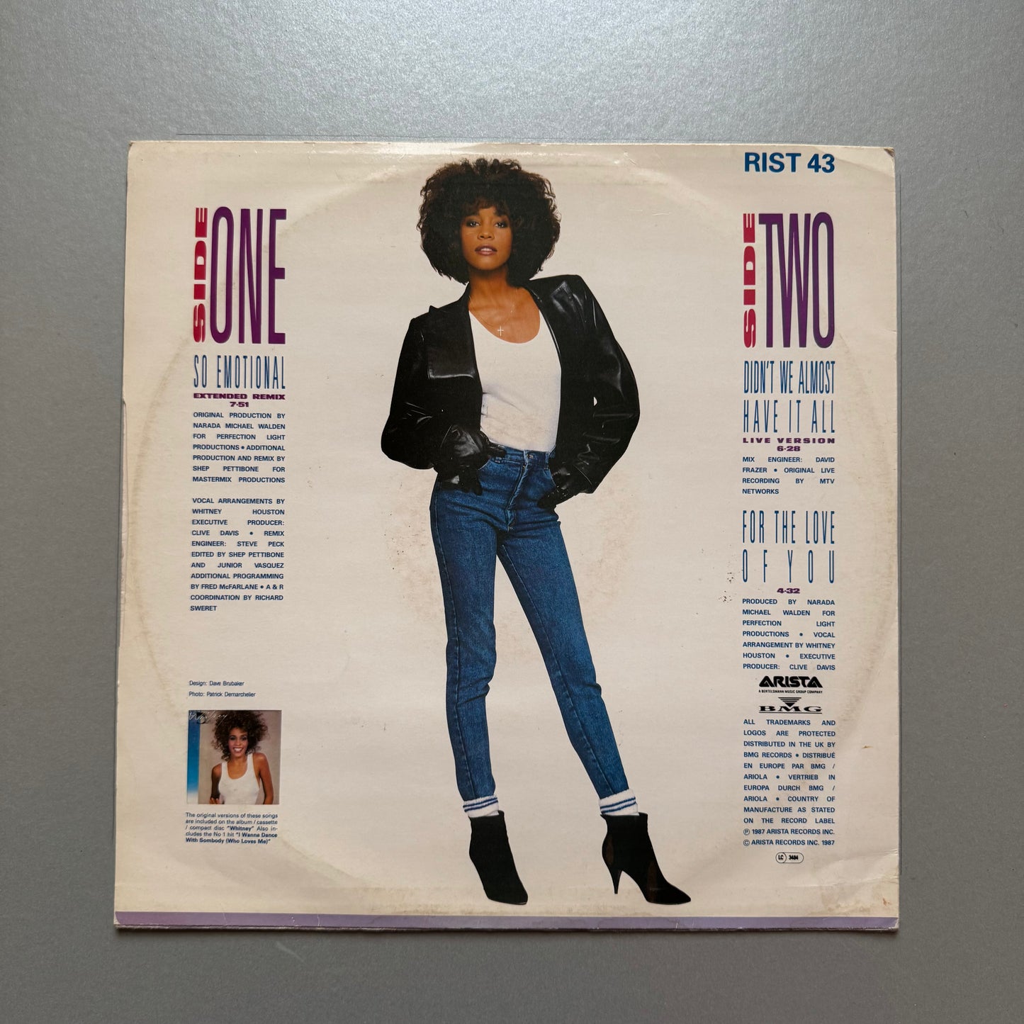 Whitney Houston So Emotional UK 12" single