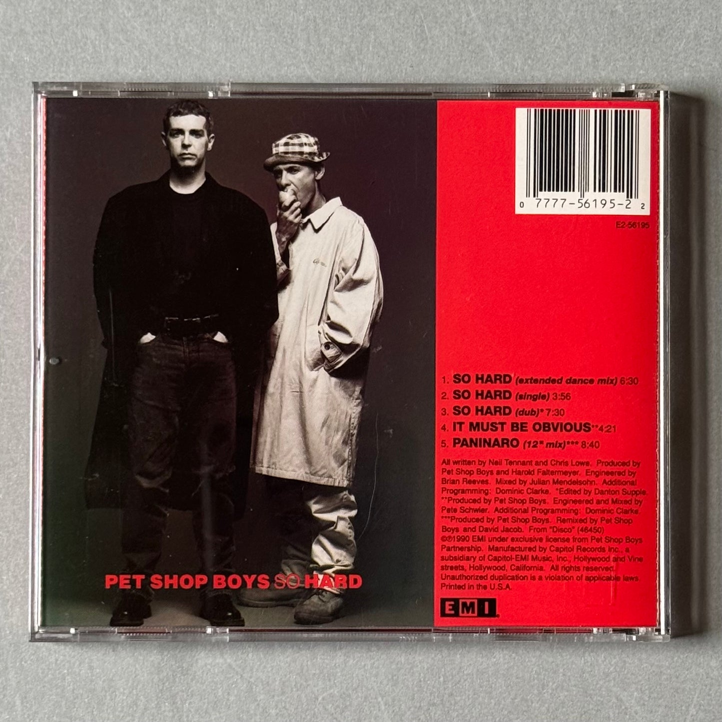 Pet Shop Boys So Hard US 1990 Maxi CD single