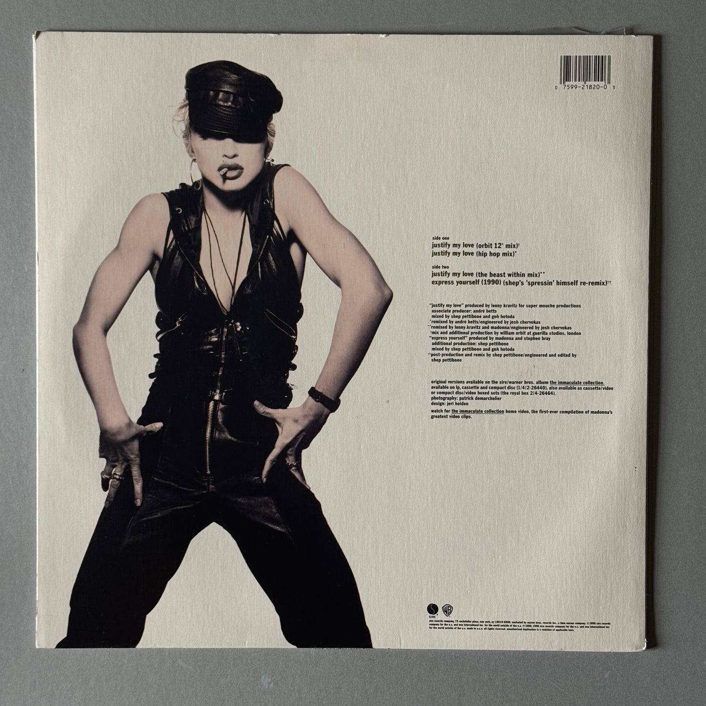 Madonna Justify My Love US 12” maxi single