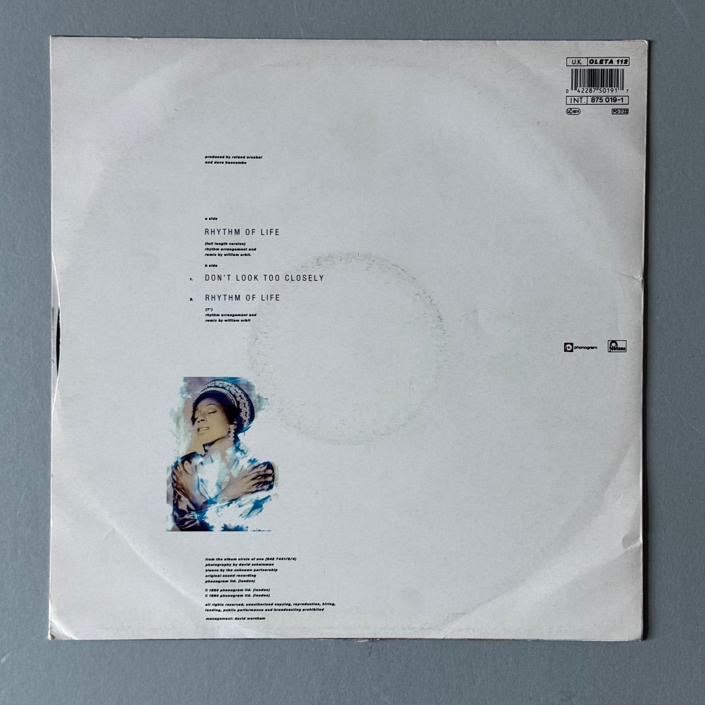 Oleta Adams Rhythm of Life UK 12” single