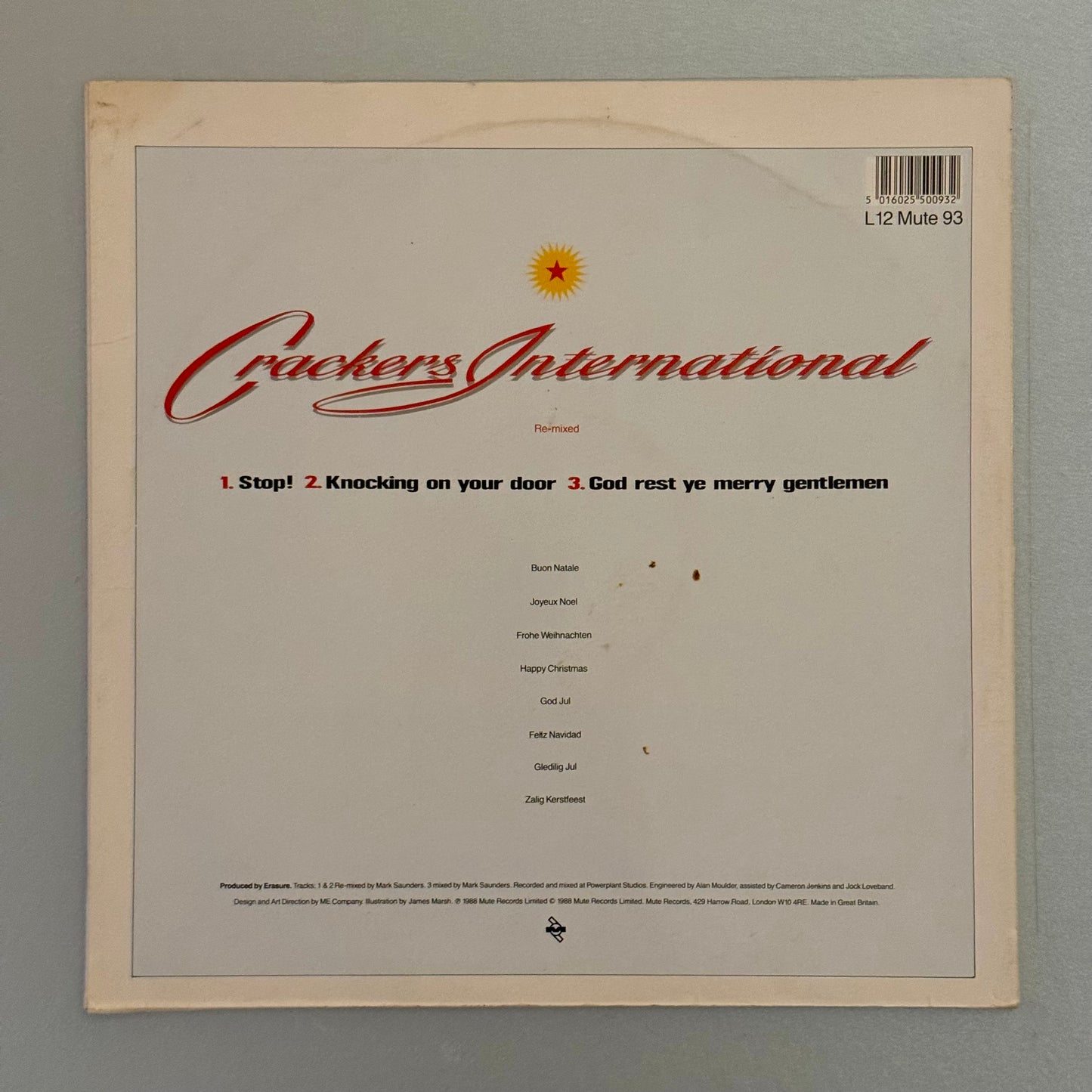 Erasure Crackers International Part 2 UK 12” single
