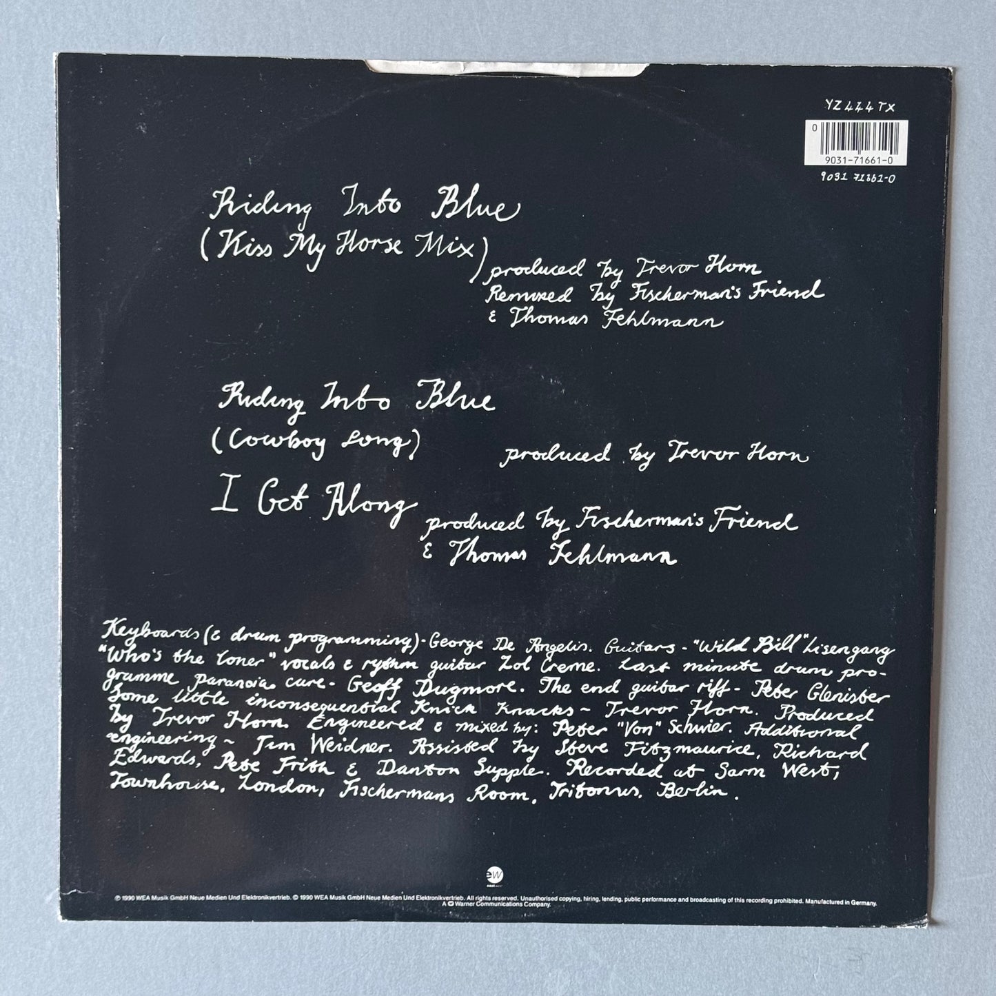 Inga Riding Into Blue (Cowboy Song) UK 12” single