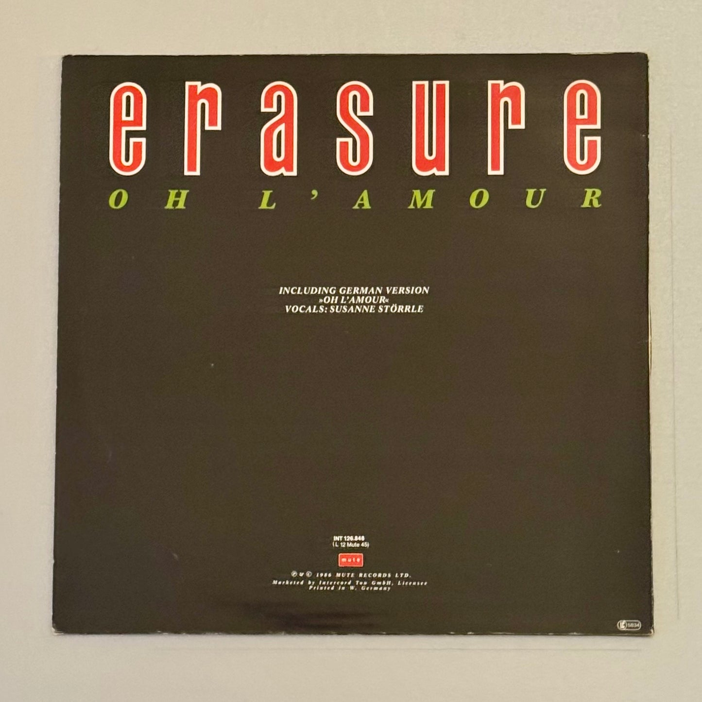 Erasure Oh L’amour German 12” Maxi single
