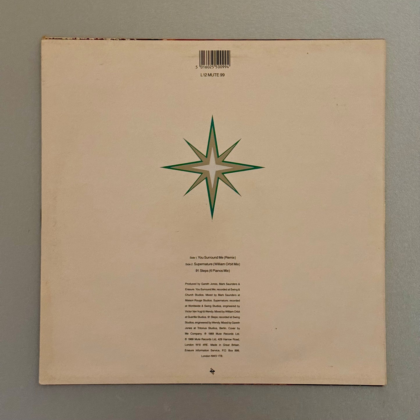Erasure You Surround Me Remix UK 12” single