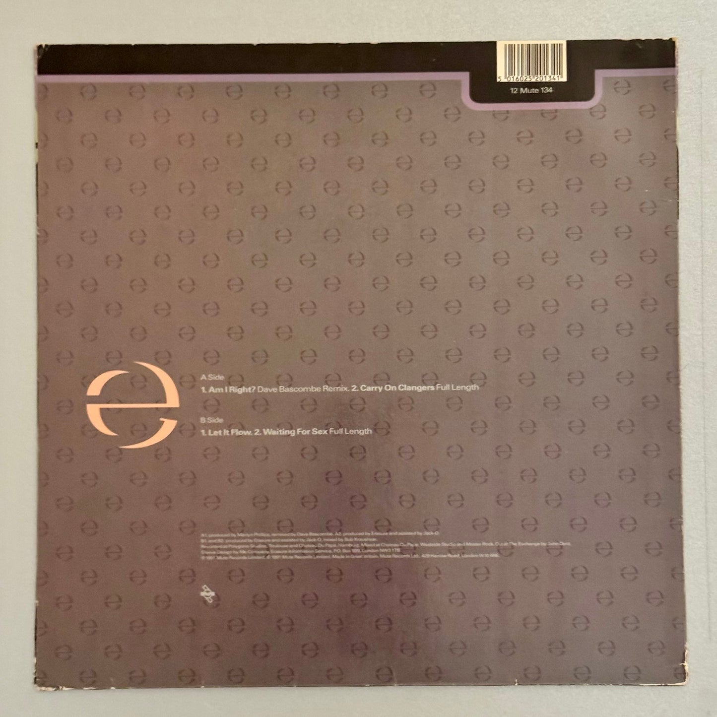 Erasure Am I Right UK 12” EP