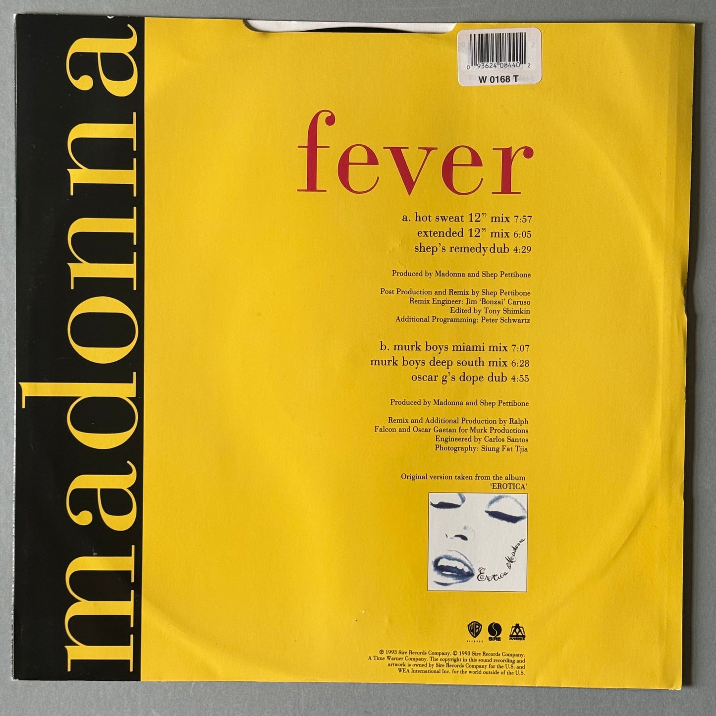 Madonna Fever UK 12” single