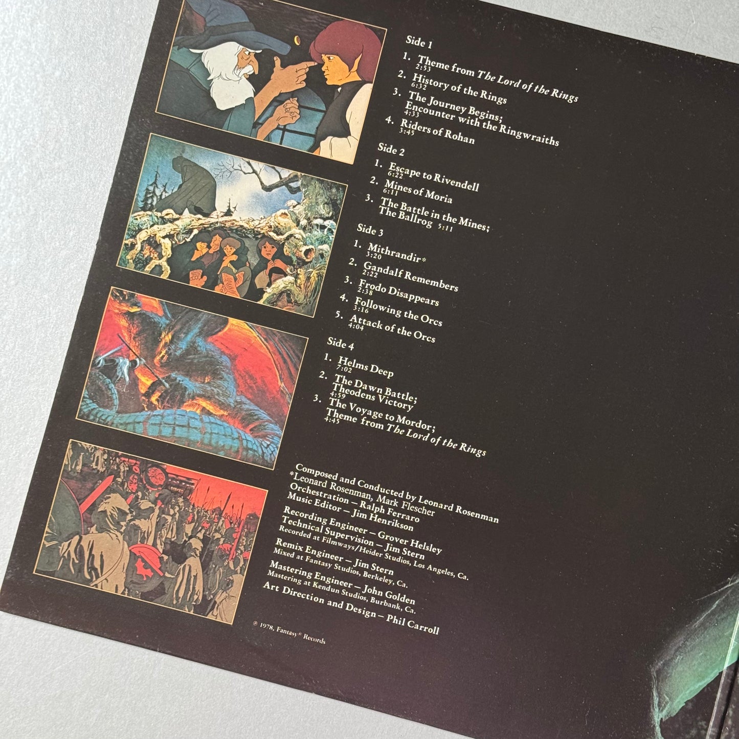 The Lord of the Rings Original 1978 Soundtrack vinyl 2LP