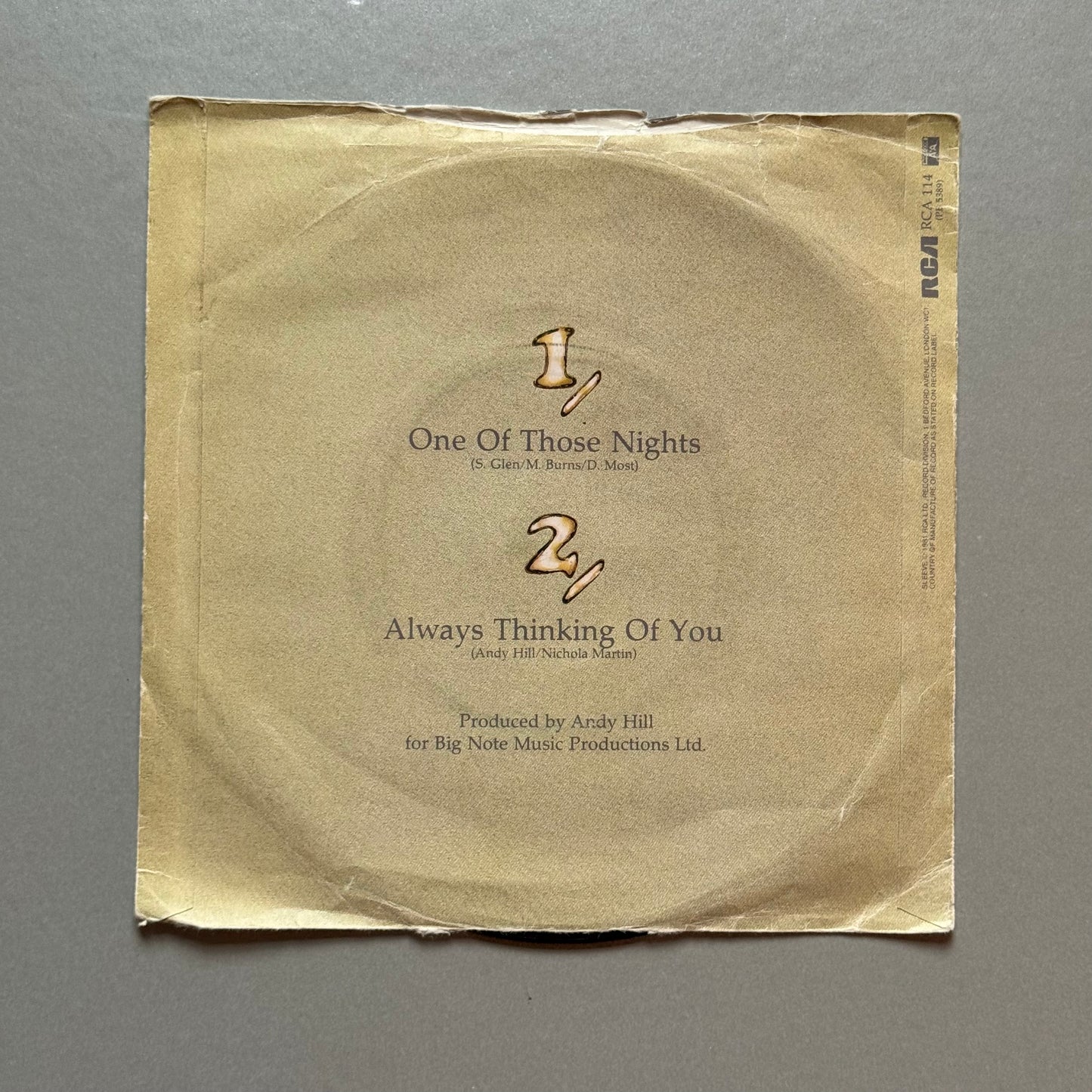 Bucks Fizz One of Those Nights UK 7” single