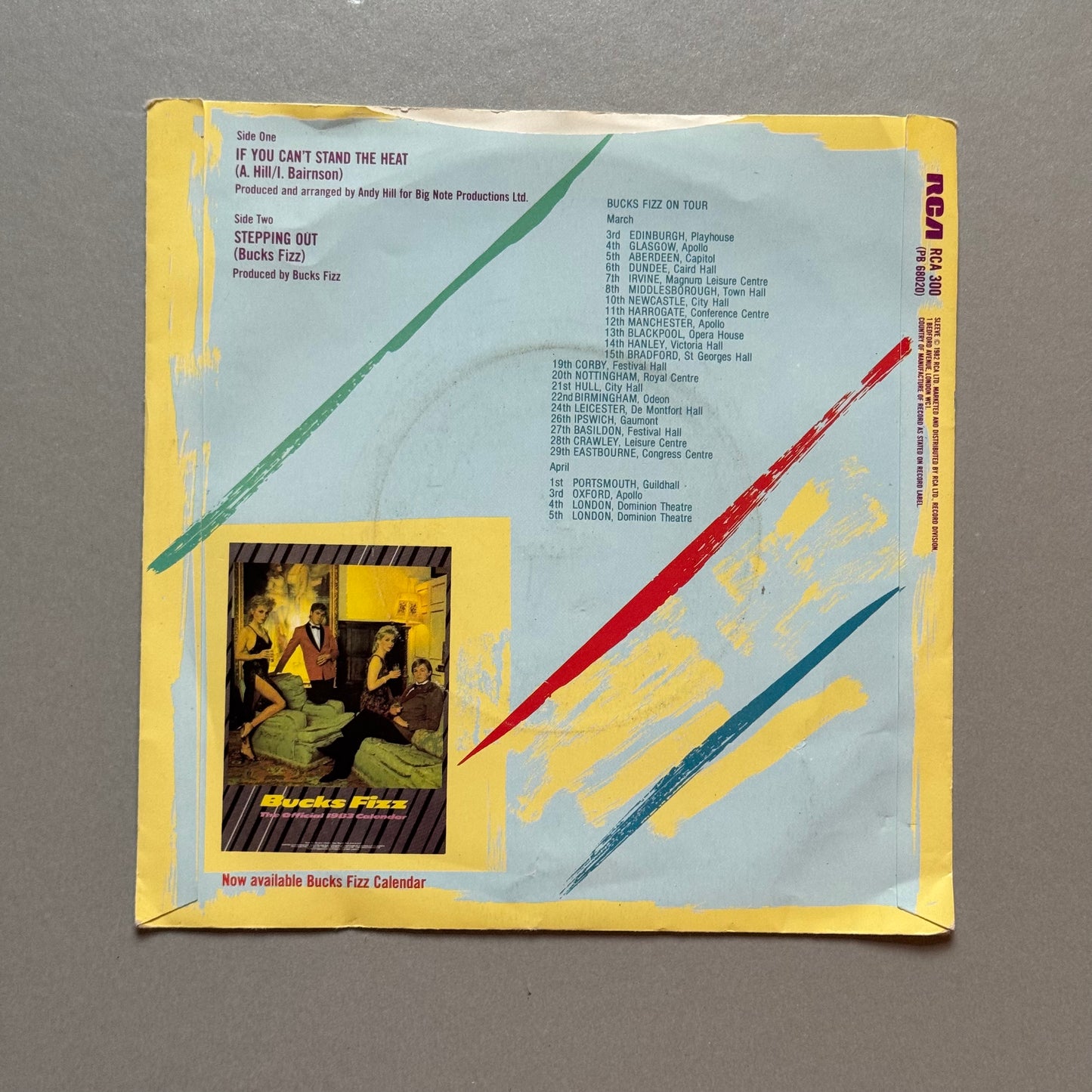 Bucks Fizz If You Can’t Stand the Heart UK 7” single yellow sleeve