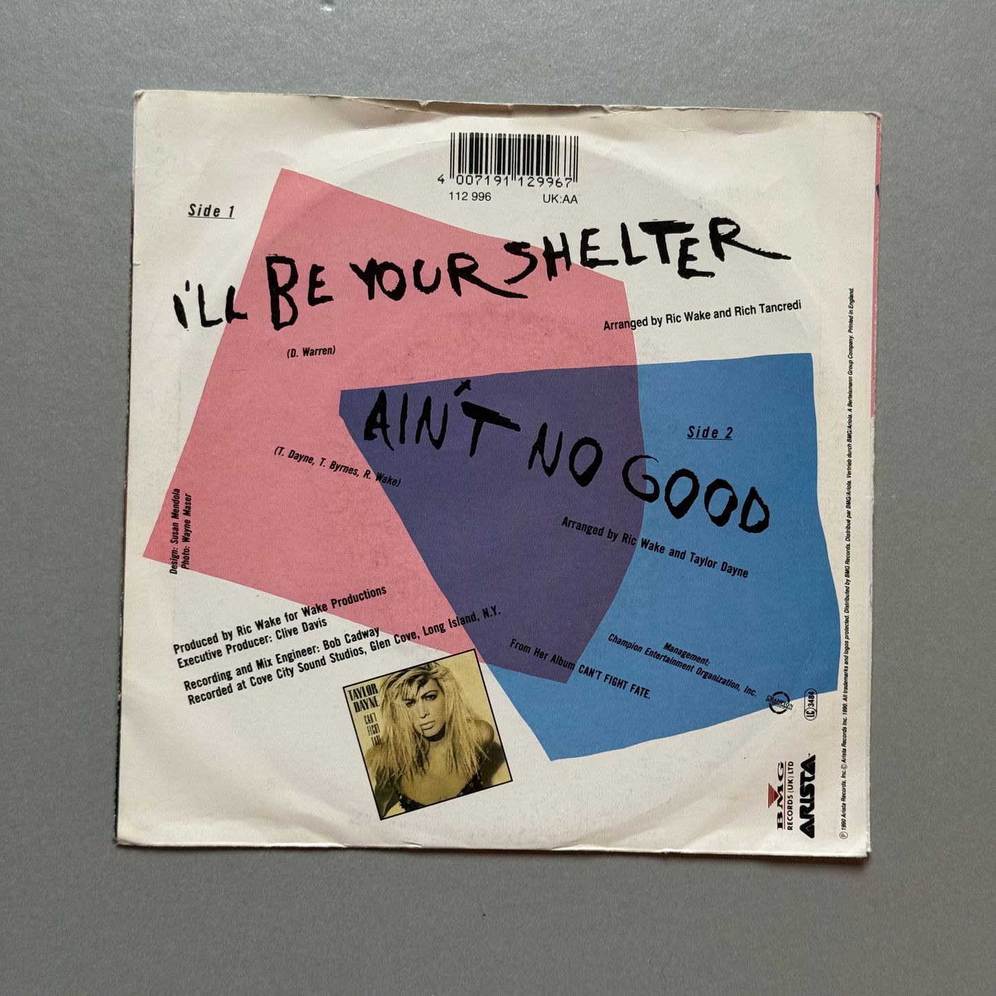 Taylor Dayne I’ll Be Your Shelter UK 7” single