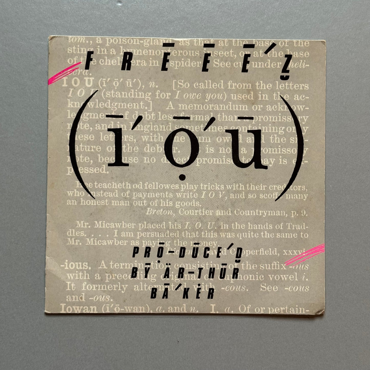 Freeze I O U UK 7” single