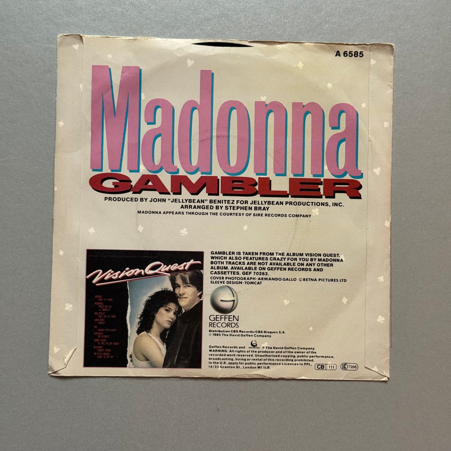 Madonna Gambler UK 7” single