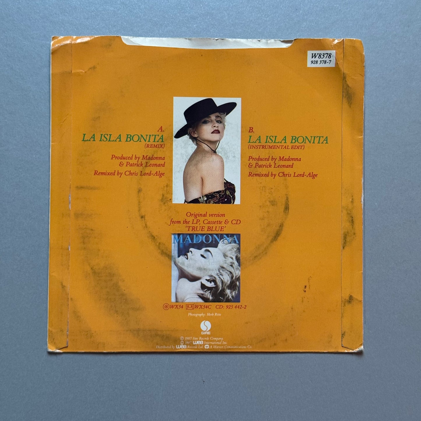 Madonna La Isla Bonita UK 7” single