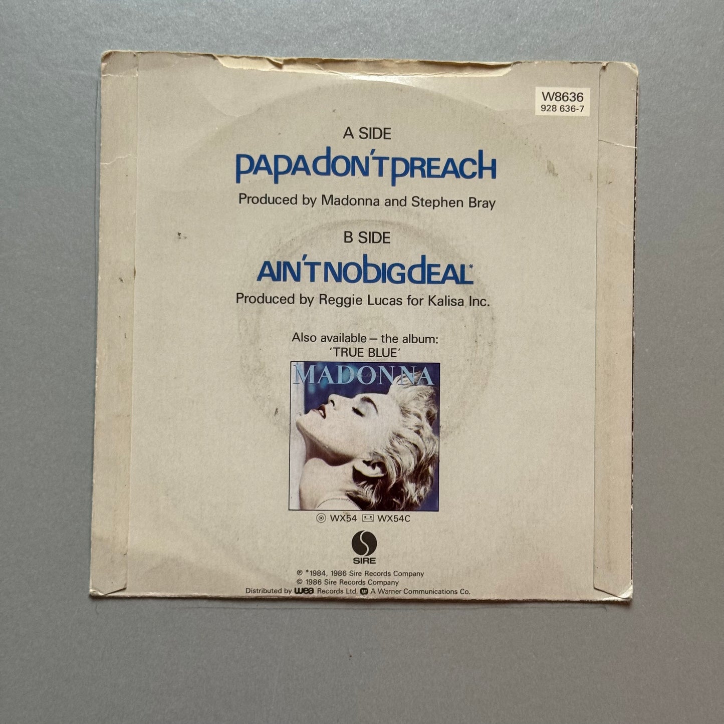 Madonna Papa Don’t Preach UK 7” single